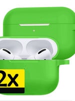 LUQ LUQ Siliconen Hoes Voor Apple AirPods Pro Case Hoesje - Groen - 2 PACK