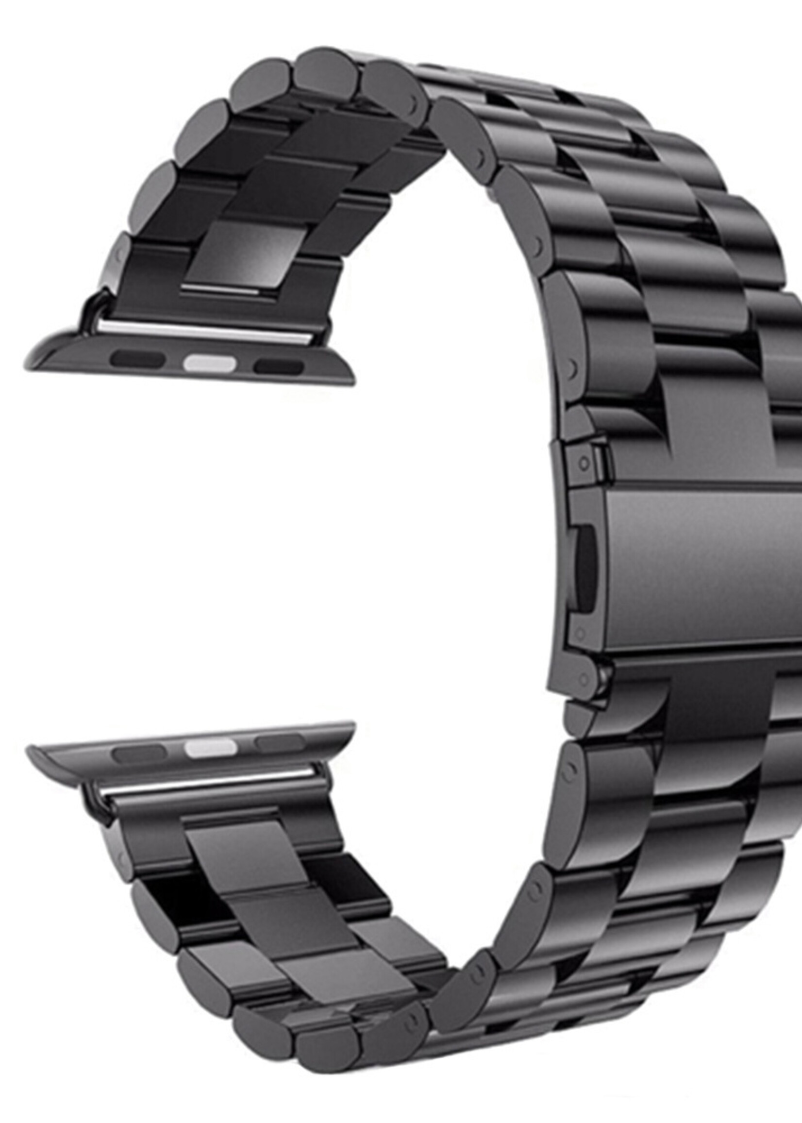 LUQ Horloge Bandje Geschikt Voor Apple Watch Bandje 38/40/41 mm Metaal Polsband - Bandje Geschikt Voor Apple Watch 1-8 / SE (38/40/41 mm) Bandje Metaal - Zwart