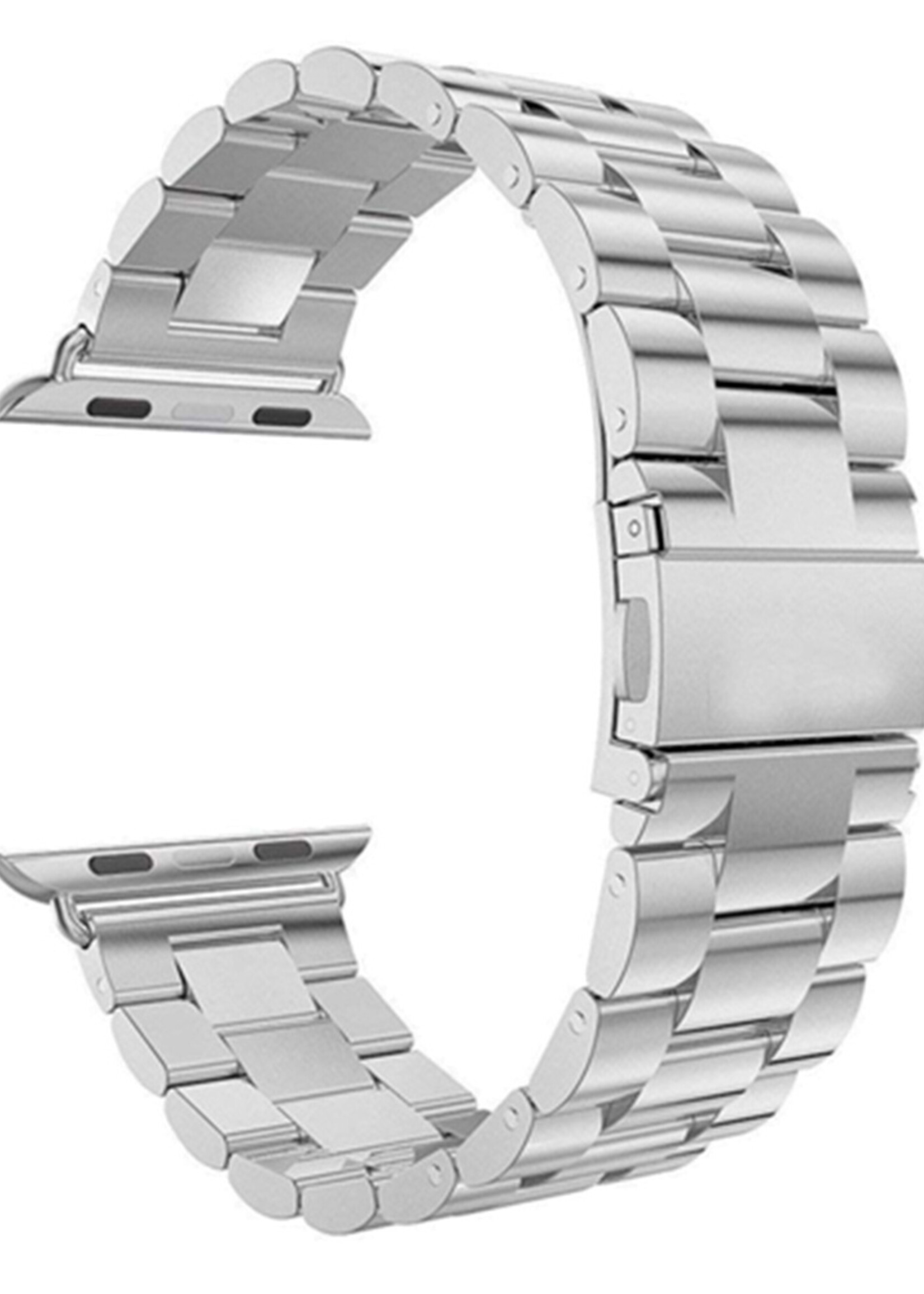 LUQ Horloge Bandje Geschikt Voor Apple Watch Bandje 38/40/41 mm Metaal Polsband - Bandje Geschikt Voor Apple Watch 1-8 / SE (38/40/41 mm) Bandje Metaal - Zilver