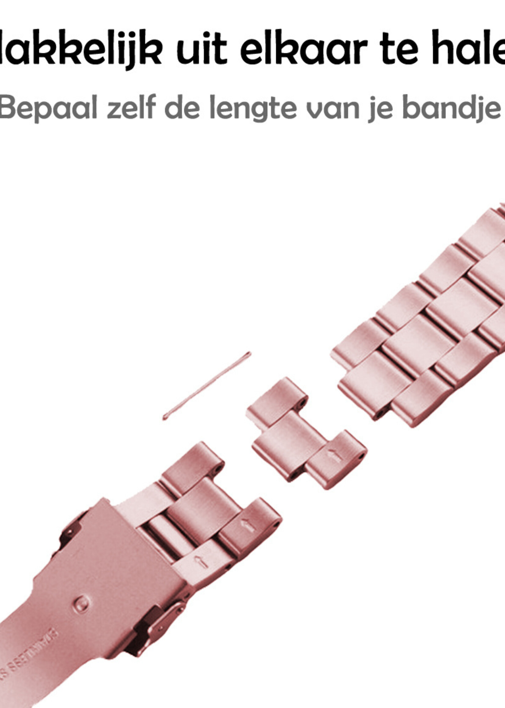 LUQ Horloge Bandje Geschikt Voor Apple Watch Bandje 38/40/41 mm Metaal Polsband - Bandje Geschikt Voor Apple Watch 1-8 / SE (38/40/41 mm) Bandje Metaal - Rose Goud