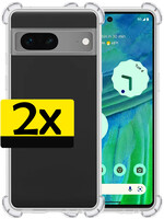 LUQ LUQ Google Pixel 7 Hoesje Shockproof - Transparant - 2 PACK