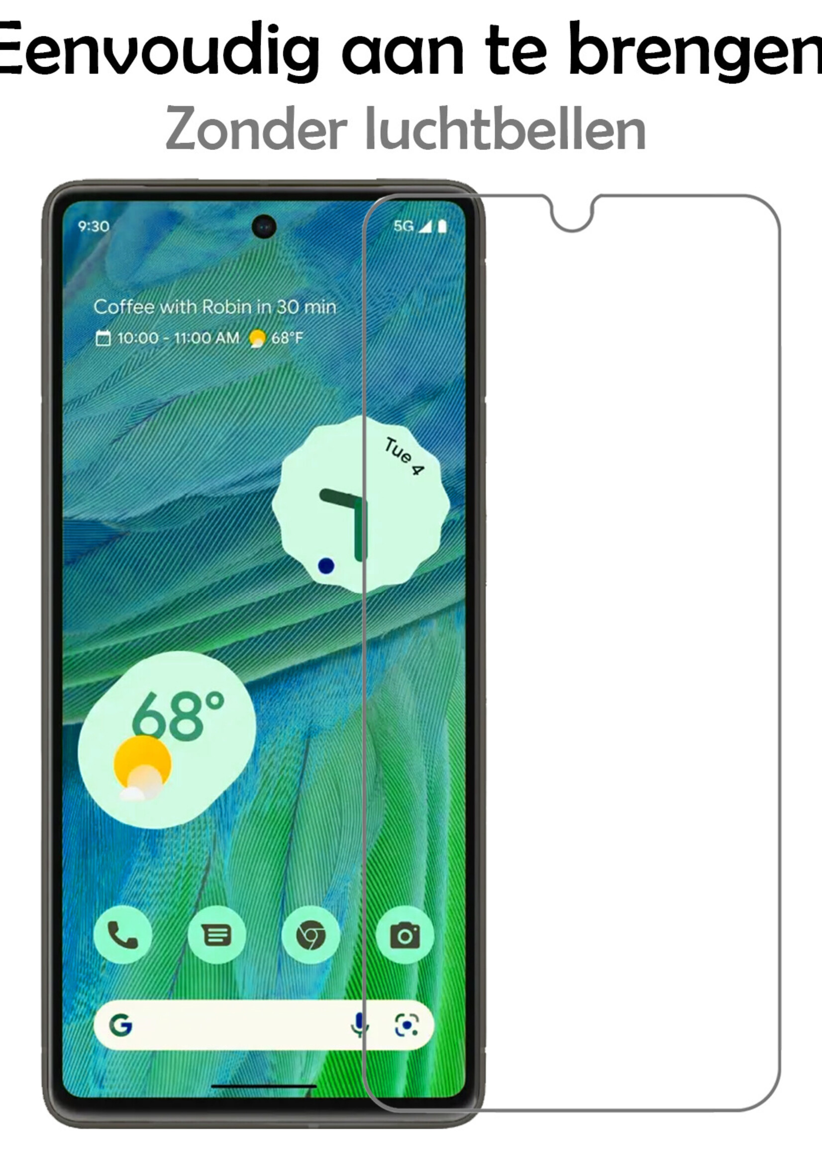 LUQ Hoesje Geschikt voor Google Pixel 7 Hoesje Shockproof Case Siliconen Met Screenprotector - Hoes Geschikt voor Google Pixel 7 Hoes Cover Siliconen - Transparant