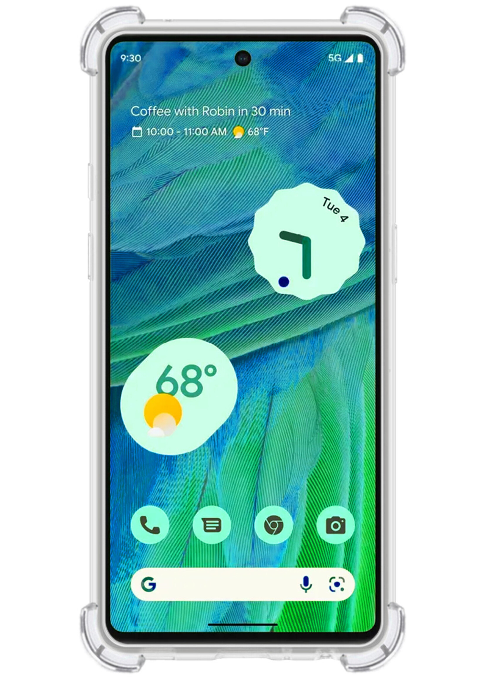 LUQ Hoesje Geschikt voor Google Pixel 7 Hoesje Shockproof Case Siliconen Met Screenprotector - Hoes Geschikt voor Google Pixel 7 Hoes Cover Siliconen - Transparant