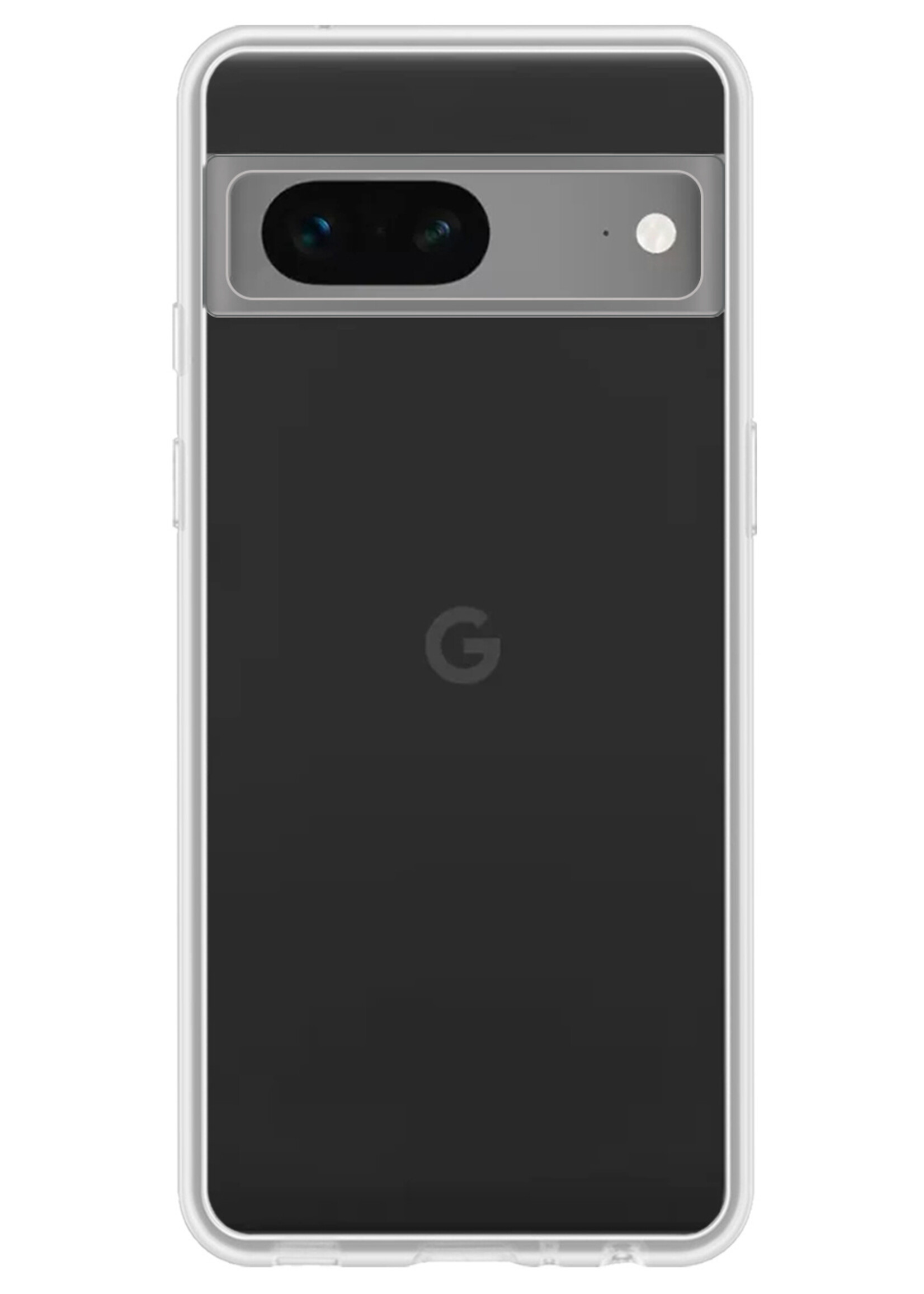 LUQ Hoesje Geschikt voor Google Pixel 7 Hoesje Siliconen Case Met 2x Screenprotector - Hoes Geschikt voor Google Pixel 7 Hoes Siliconen - Transparant