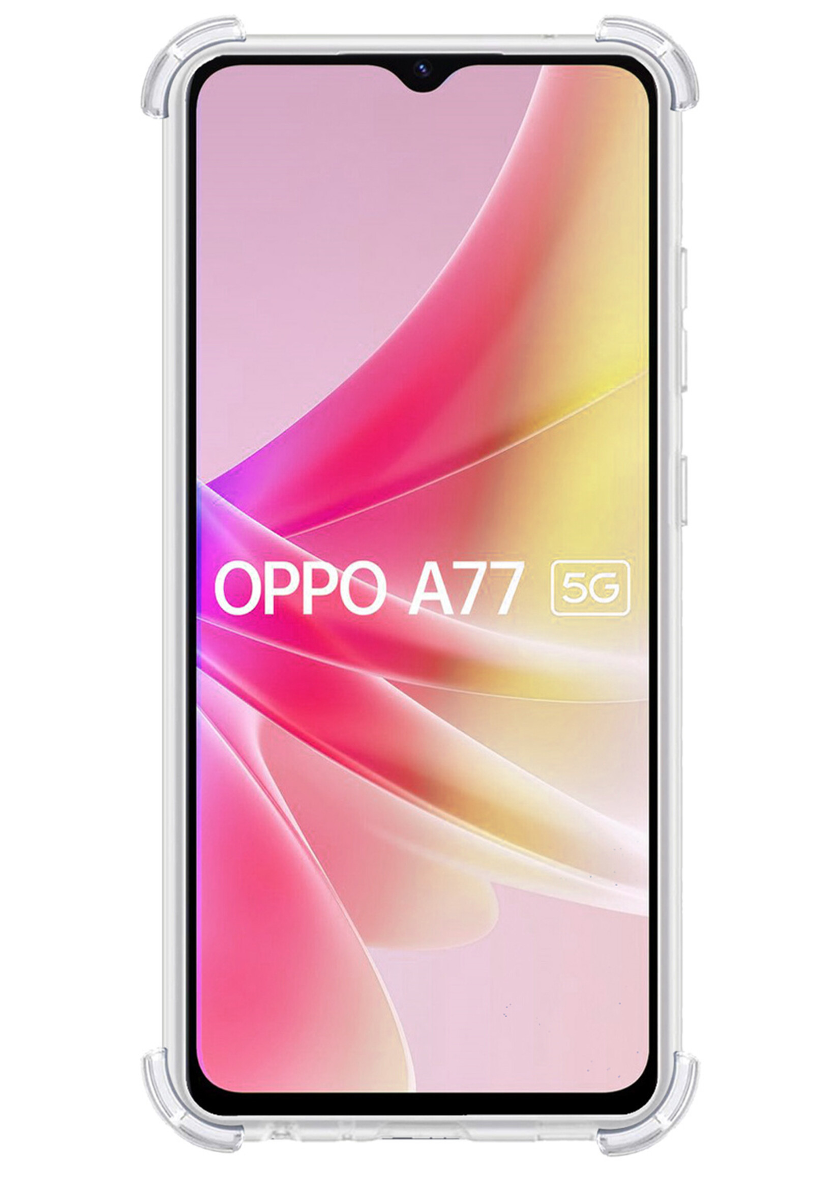 LUQ Hoesje Geschikt voor OPPO A77 Hoesje Shockproof Case Siliconen - Hoes Geschikt voor OPPO A77 Hoes Cover Siliconen - Transparant - 2 Stuks