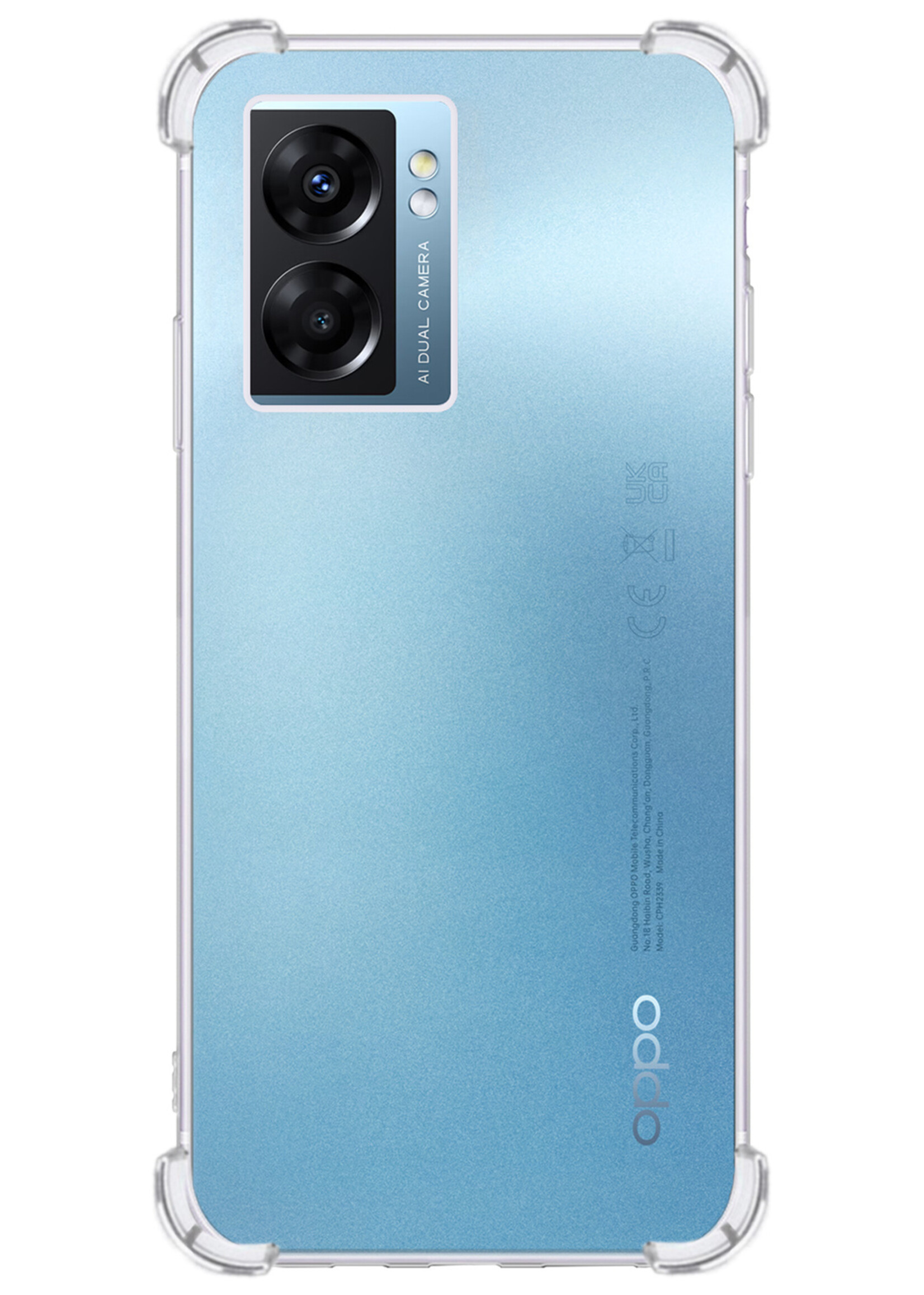 LUQ Hoesje Geschikt voor OPPO A77 Hoesje Shockproof Case Siliconen - Hoes Geschikt voor OPPO A77 Hoes Cover Siliconen - Transparant - 2 Stuks