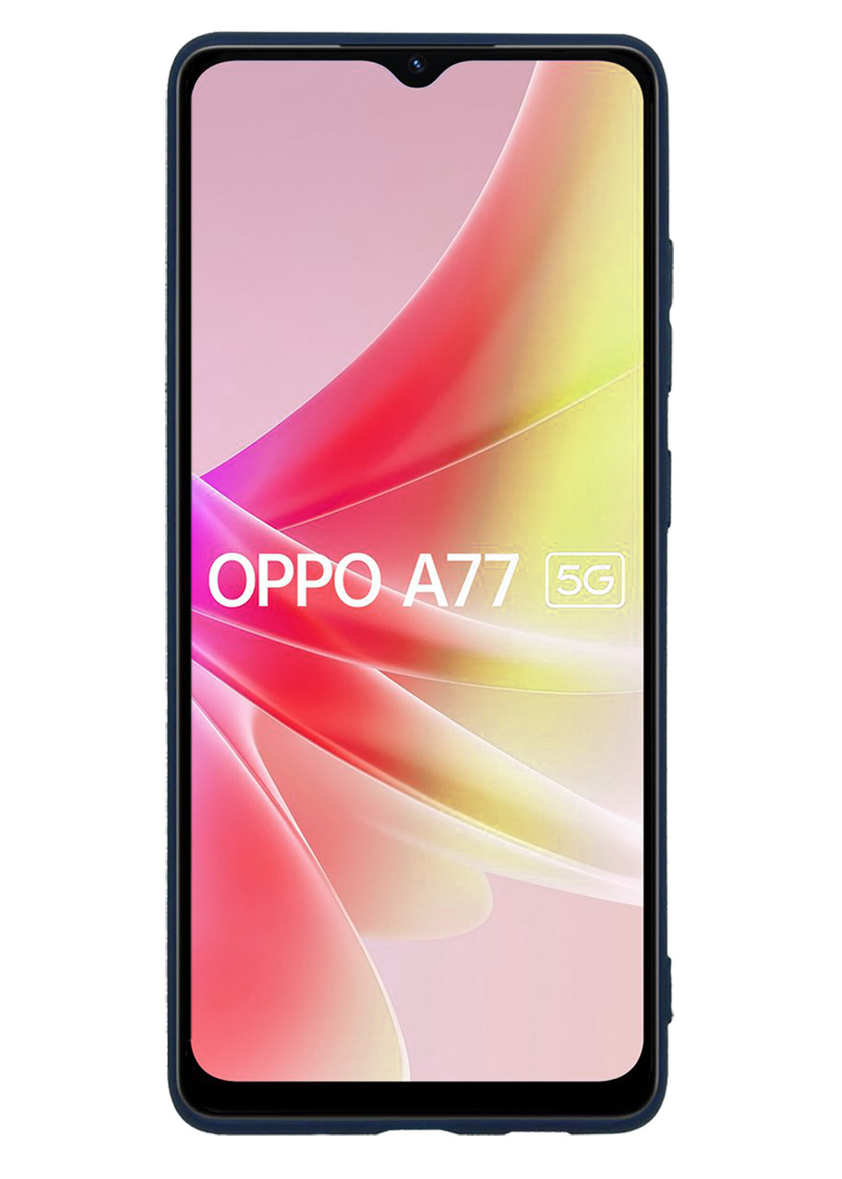 LUQ Hoesje Geschikt voor OPPO A77 Hoesje Siliconen Case - Hoes Geschikt voor OPPO A77 Hoes Siliconen - Donkerblauw