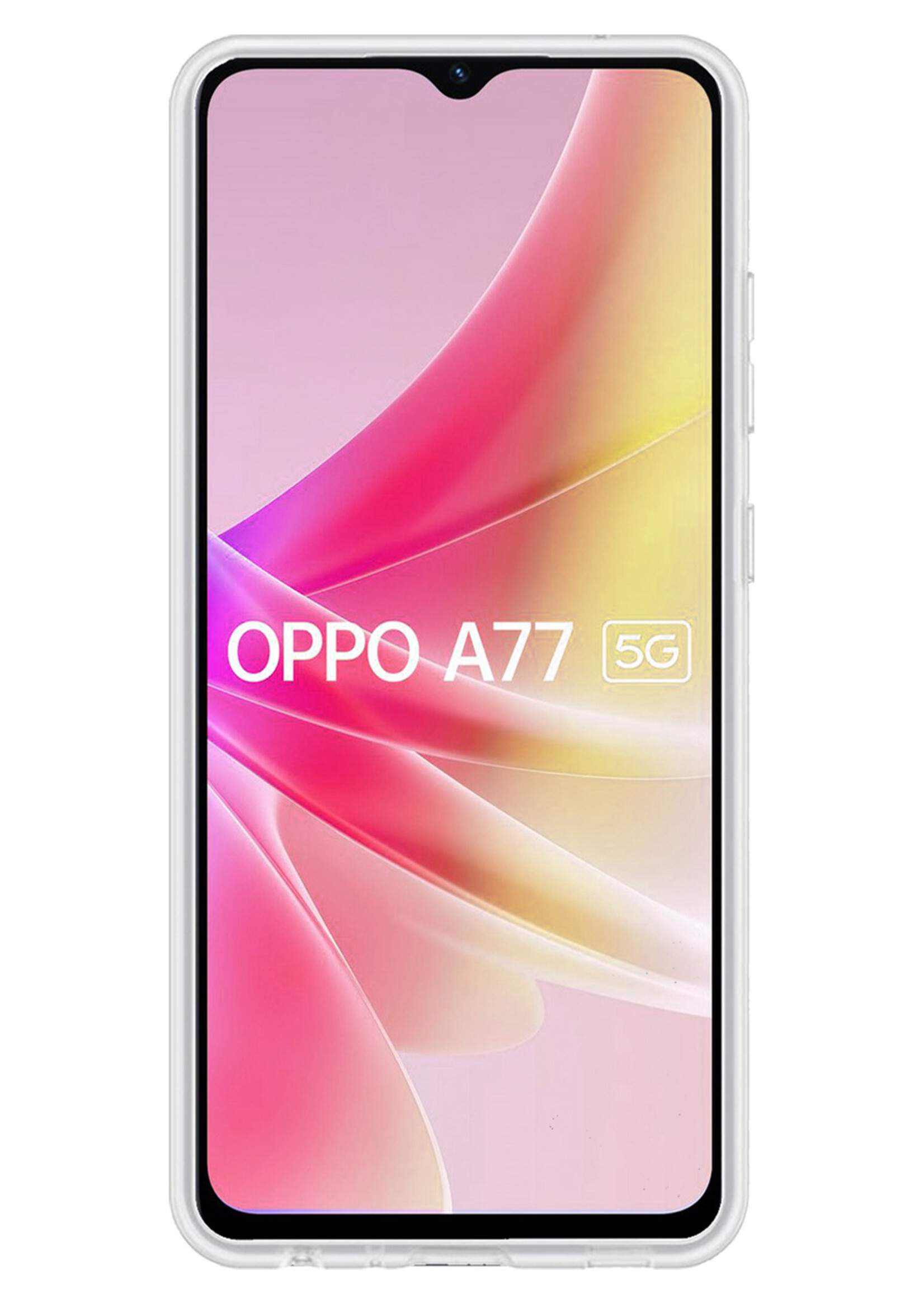 LUQ Hoesje Geschikt voor OPPO A77 Hoesje Siliconen Case - Hoes Geschikt voor OPPO A77 Hoes Siliconen - Transparant - 2 Stuks