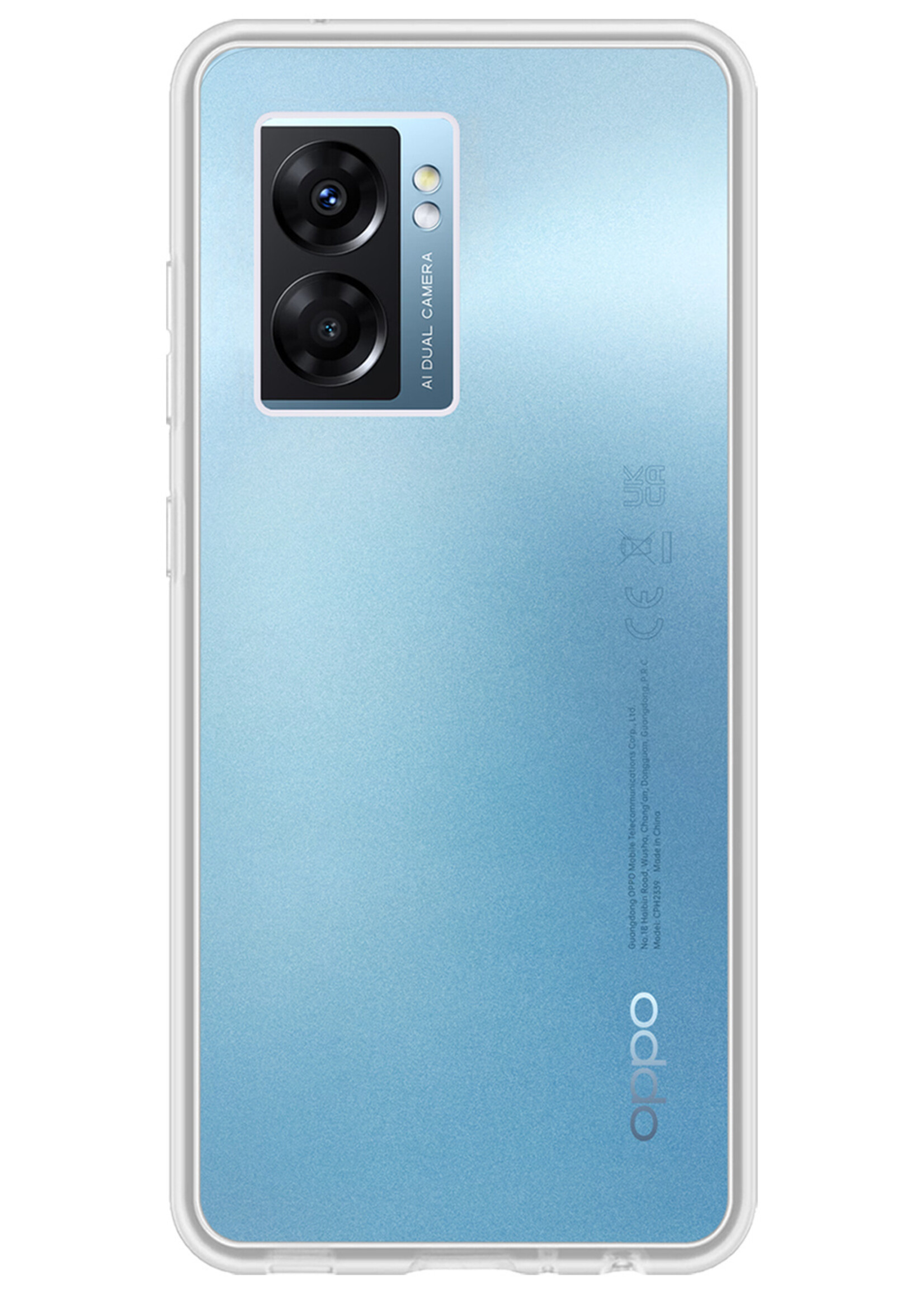 LUQ Hoesje Geschikt voor OPPO A77 Hoesje Siliconen Case - Hoes Geschikt voor OPPO A77 Hoes Siliconen - Transparant - 2 Stuks