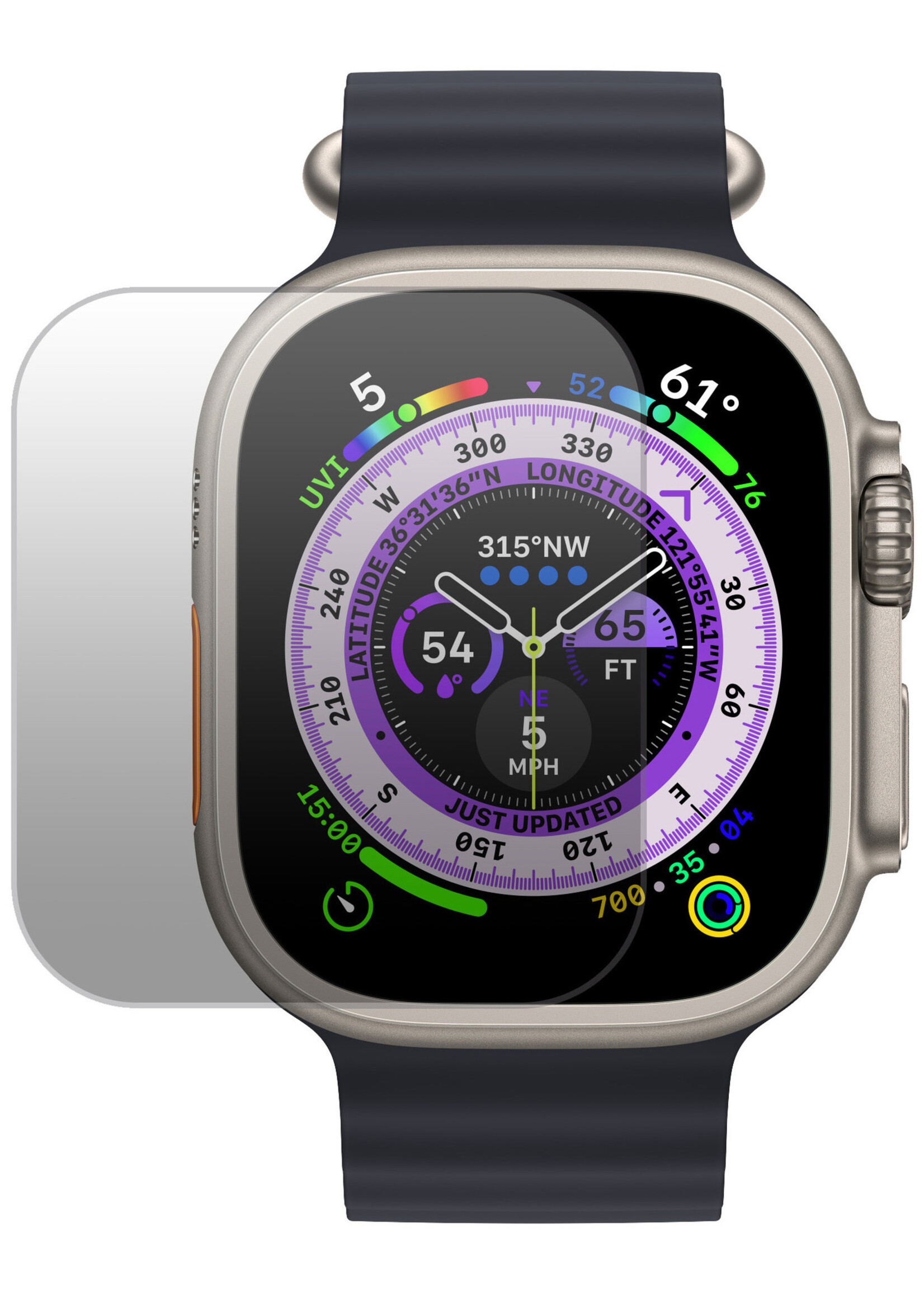 LUQ Screenprotector Geschikt voor Apple Watch Ultra Screenprotector Bescherm Glas Screen Protector - Screenprotector Geschikt voor Apple Watch Ultra (49 mm) Gehard Glas