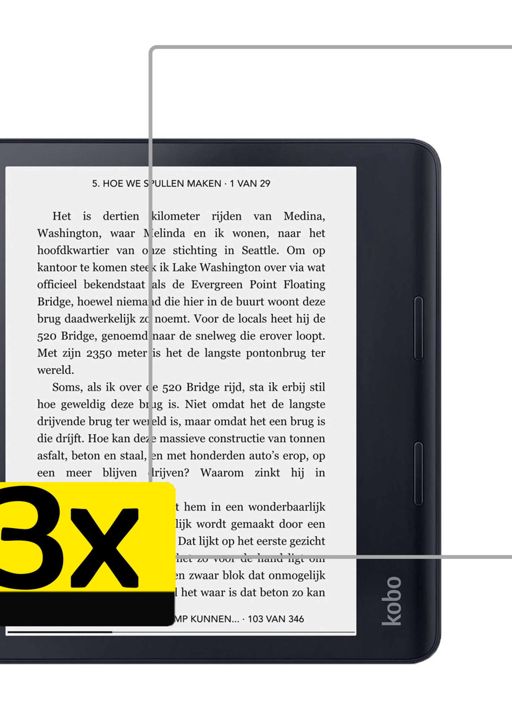 LUQ Screenprotector Geschikt voor Kobo Sage Screenprotector Bescherm Glas Gehard Screen Protector - 3 Stuks