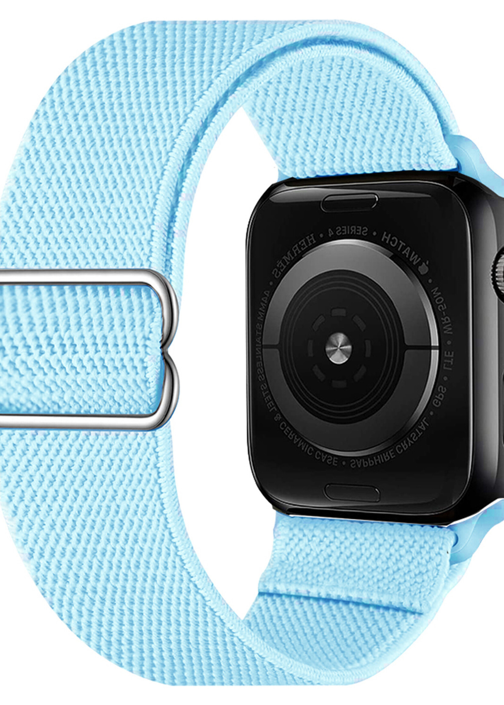 LUQ Horloge Bandje Geschikt voor Apple Watch 38/40/41 mm Bandje Nylon Polsband - Stoffen Bandje Geschikt voor Apple Watch 1-8 / SE (38/40/41 mm) Bandje - Lichtblauw