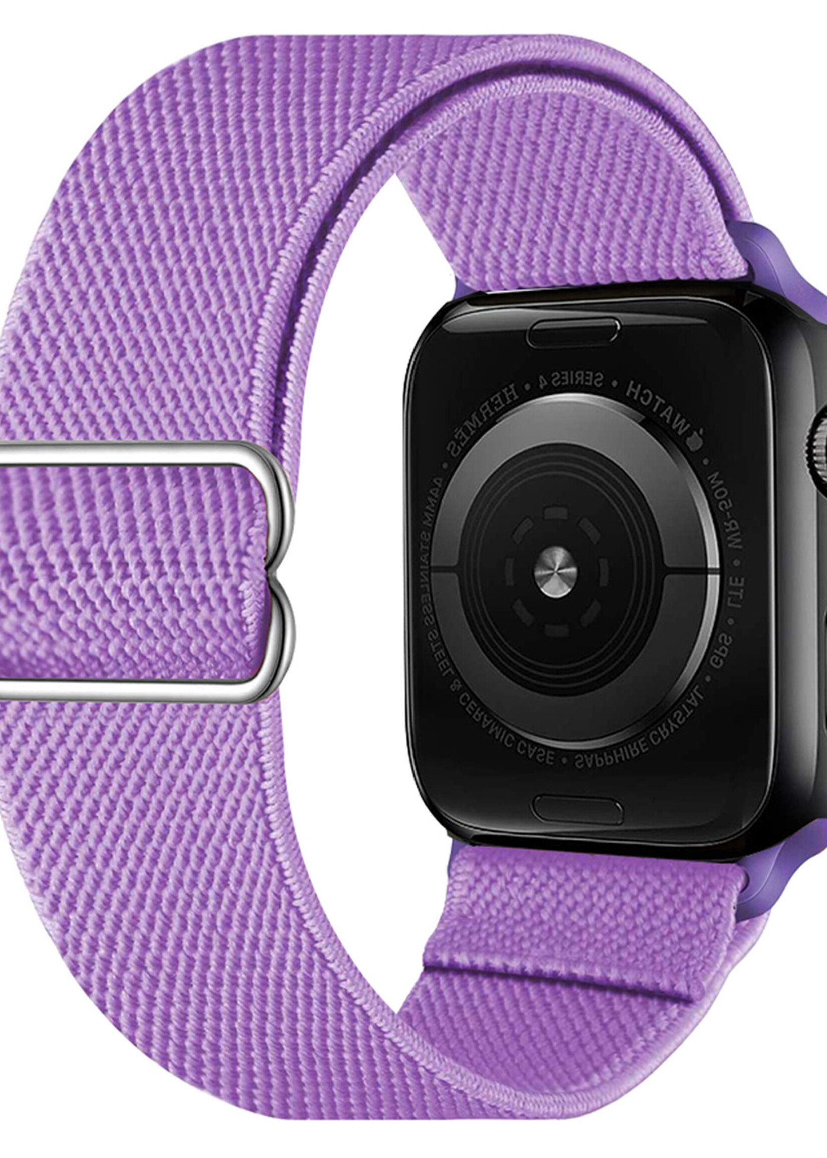 LUQ Horloge Bandje Geschikt voor Apple Watch 38/40/41 mm Bandje Nylon Polsband - Stoffen Bandje Geschikt voor Apple Watch 1-8 / SE (38/40/41 mm) Bandje - Lila