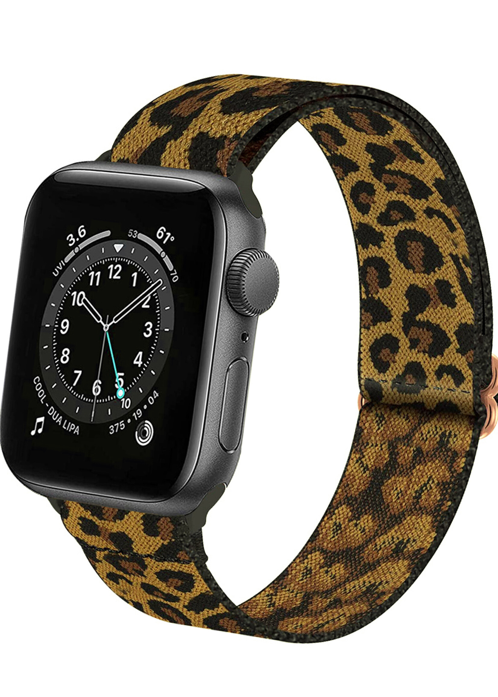 LUQ Horloge Bandje Geschikt voor Apple Watch 38/40/41 mm Bandje Nylon Polsband - Stoffen Bandje Geschikt voor Apple Watch 1-8 / SE (38/40/41 mm) Bandje - Panterbruin