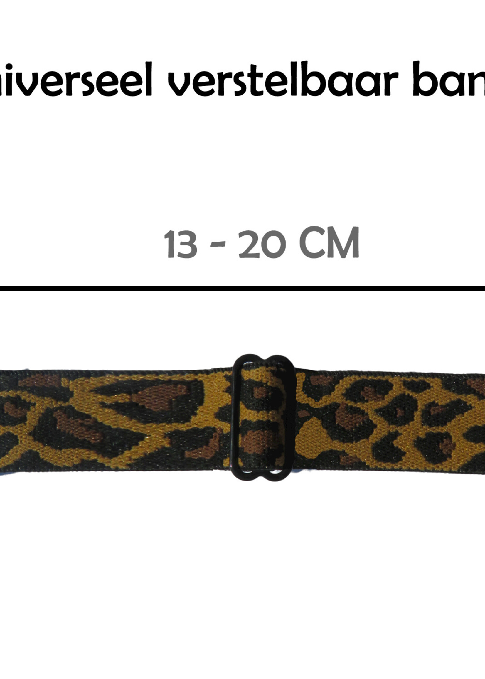 LUQ Horloge Bandje Geschikt voor Apple Watch 38/40/41 mm Bandje Nylon Polsband - Stoffen Bandje Geschikt voor Apple Watch 1-8 / SE (38/40/41 mm) Bandje - Panterbruin