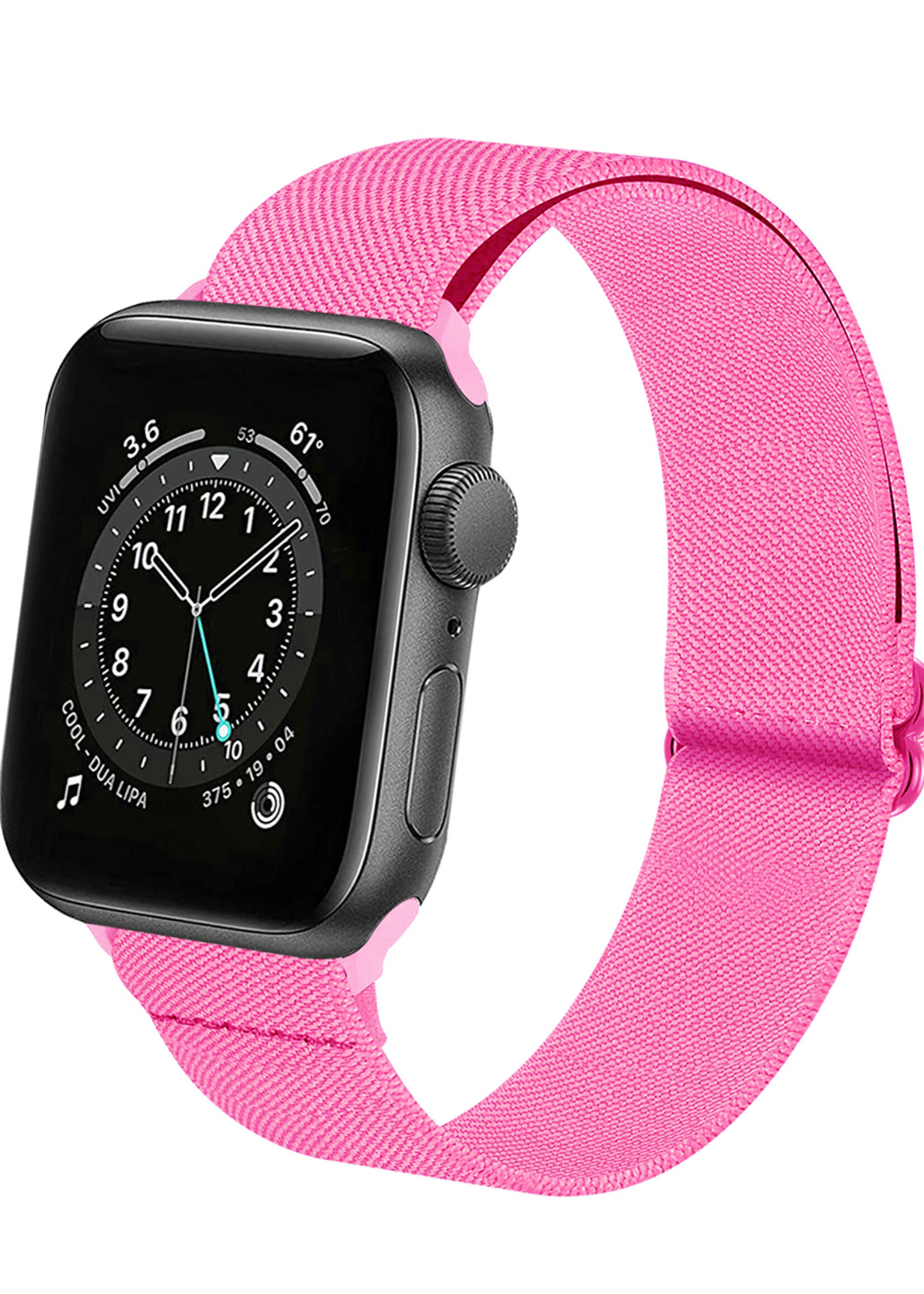LUQ Horloge Bandje Geschikt voor Apple Watch 38/40/41 mm Bandje Nylon Polsband - Stoffen Bandje Geschikt voor Apple Watch 1-8 / SE (38/40/41 mm) Bandje - Roze
