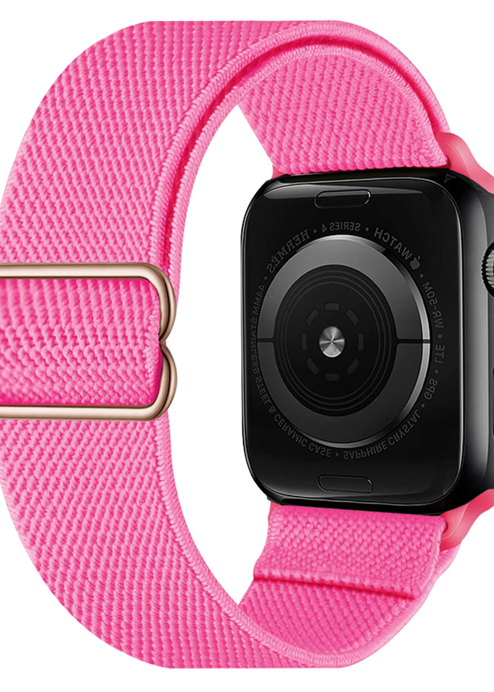 LUQ Horloge Bandje Geschikt voor Apple Watch 38/40/41 mm Bandje Nylon Polsband - Stoffen Bandje Geschikt voor Apple Watch 1-8 / SE (38/40/41 mm) Bandje - Roze