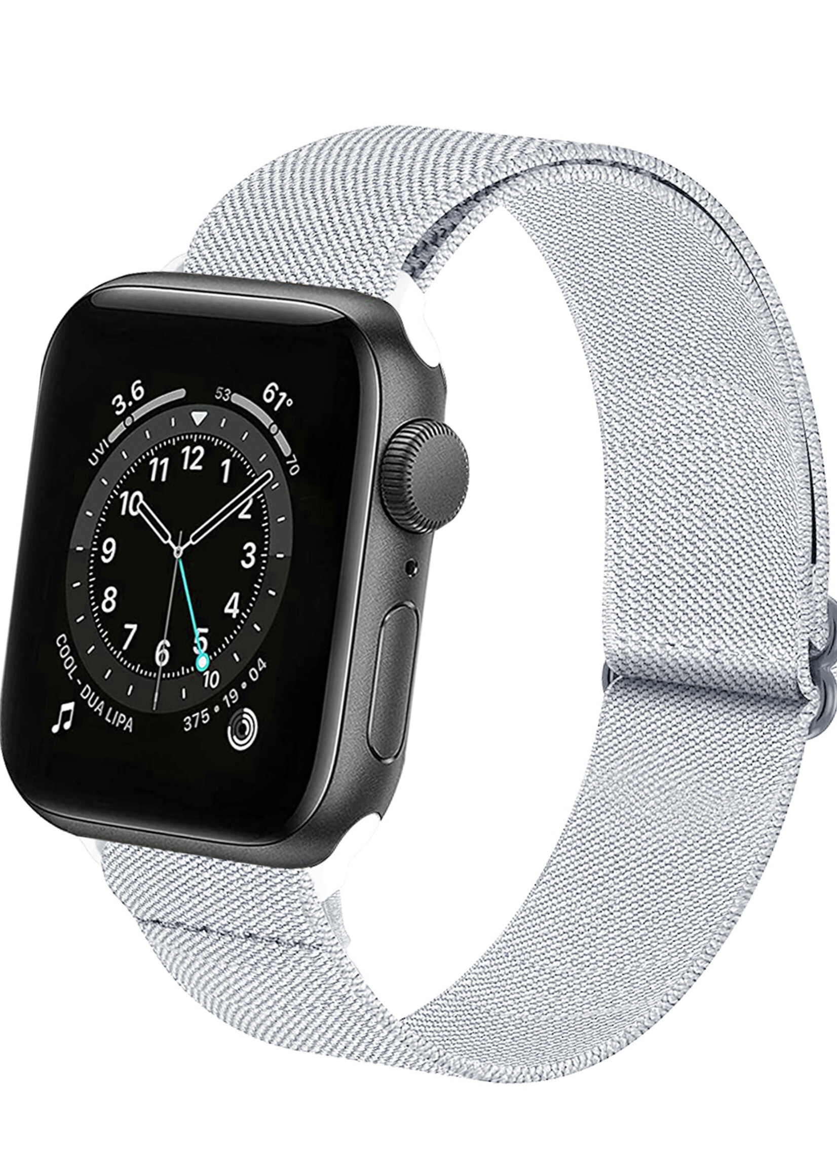LUQ Horloge Bandje Geschikt voor Apple Watch 38/40/41 mm Bandje Nylon Polsband - Stoffen Bandje Geschikt voor Apple Watch 1-8 / SE (38/40/41 mm) Bandje - Wit