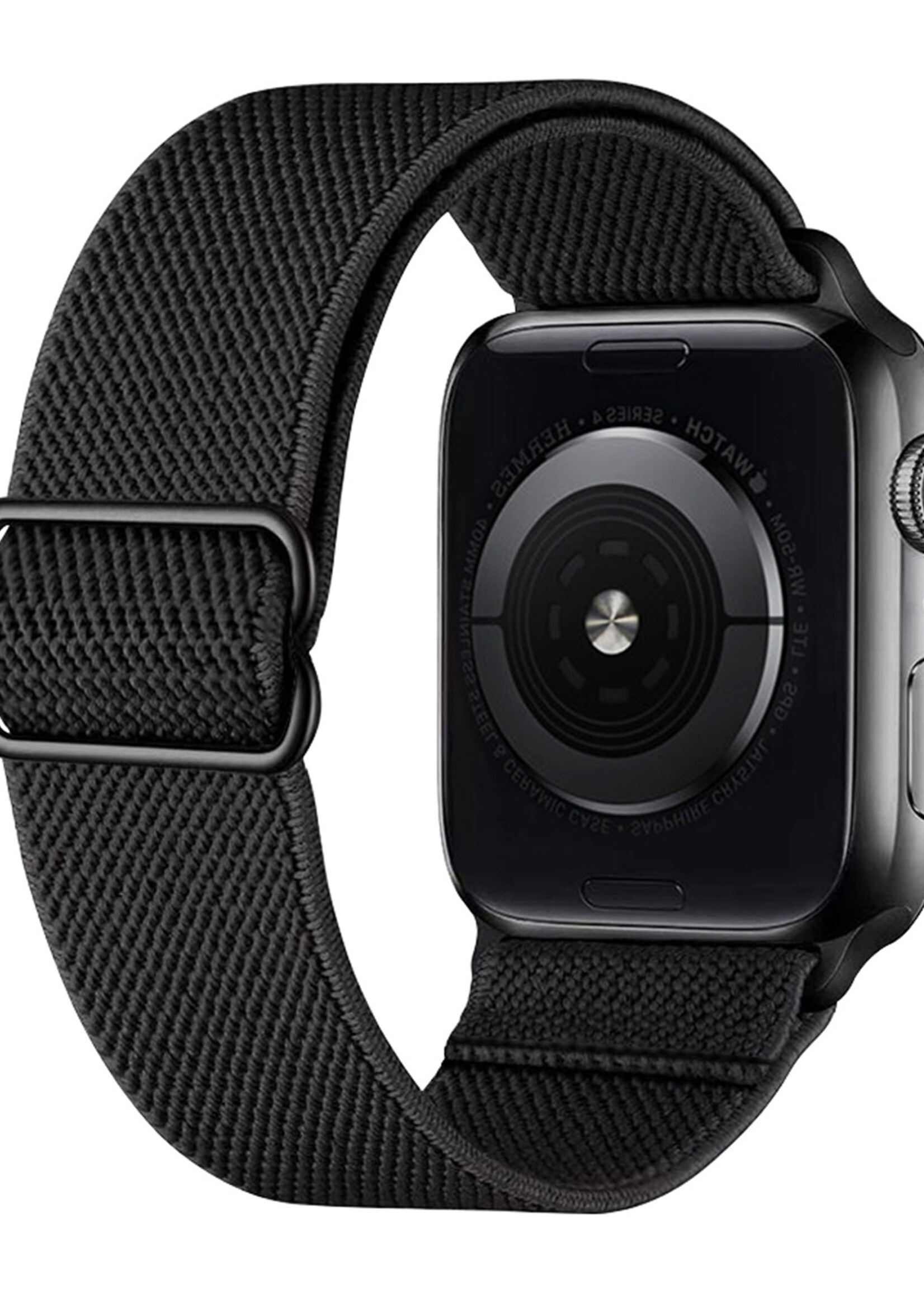 LUQ Horloge Bandje Geschikt voor Apple Watch 38/40/41 mm Bandje Nylon Polsband - Stoffen Bandje Geschikt voor Apple Watch 1-8 / SE (38/40/41 mm) Bandje - Zwart