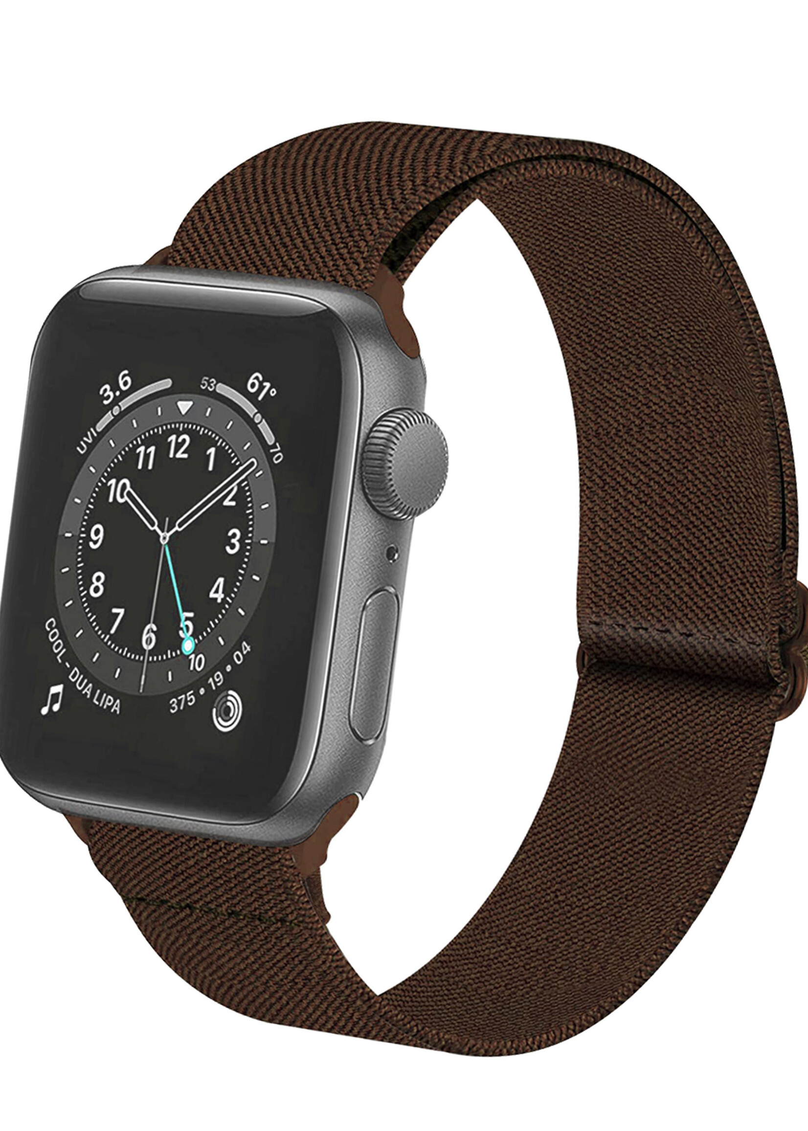 LUQ Horloge Bandje Geschikt voor Apple Watch 42/44/45 mm Bandje Nylon Polsband - Stoffen Bandje Geschikt voor Apple Watch 1-8 / SE (42/44/45 mm) Bandje - Bruin