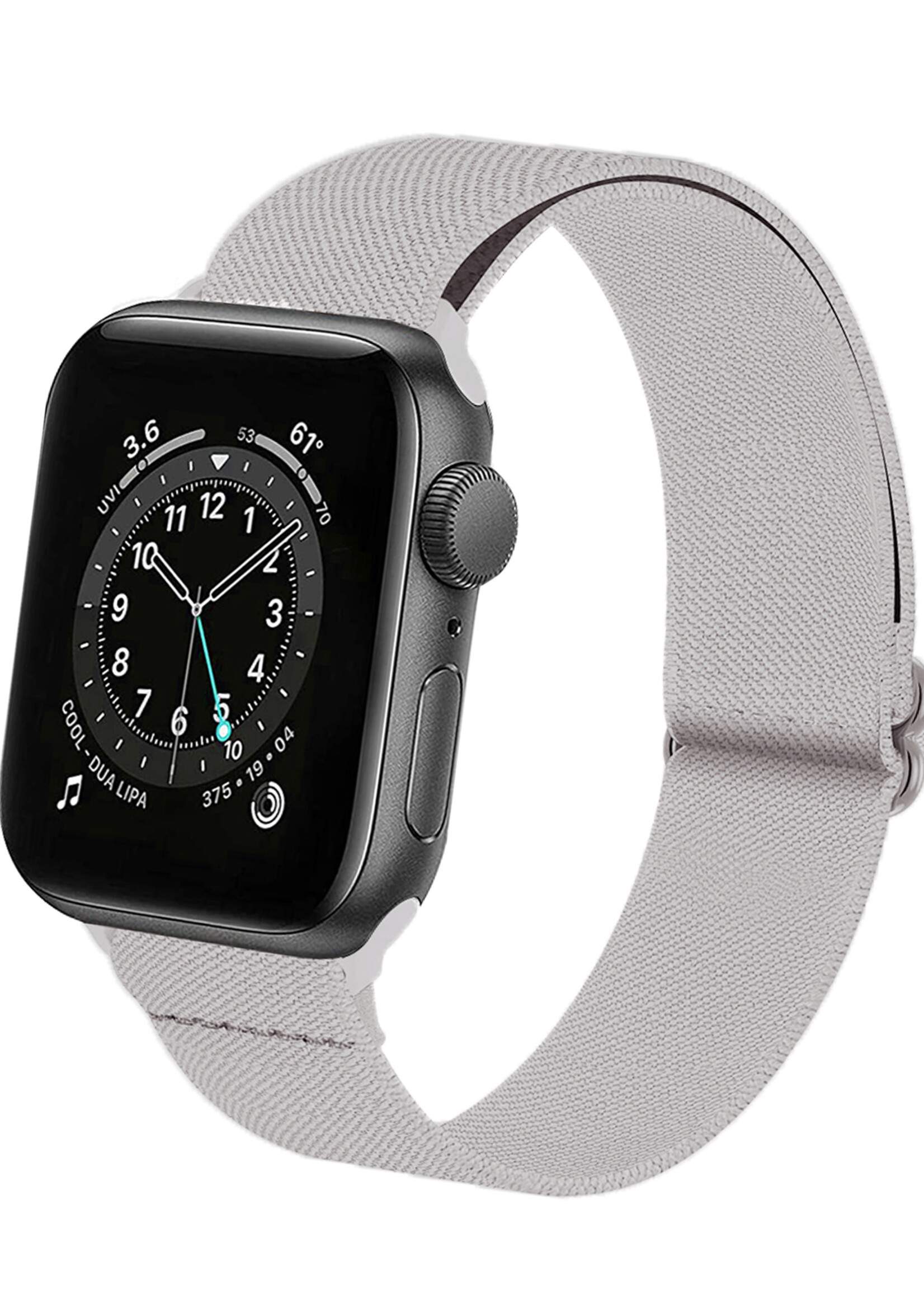 LUQ Horloge Bandje Geschikt voor Apple Watch 42/44/45 mm Bandje Nylon Polsband - Stoffen Bandje Geschikt voor Apple Watch 1-8 / SE (42/44/45 mm) Bandje - Grijs