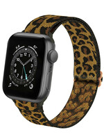 LUQ LUQ Apple Watch Bandje Stof Verstelbaar (42/44/45 mm) - Panter Bruin