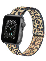 LUQ LUQ Apple Watch Bandje Stof Verstelbaar (42/44/45 mm) - Panter Geel