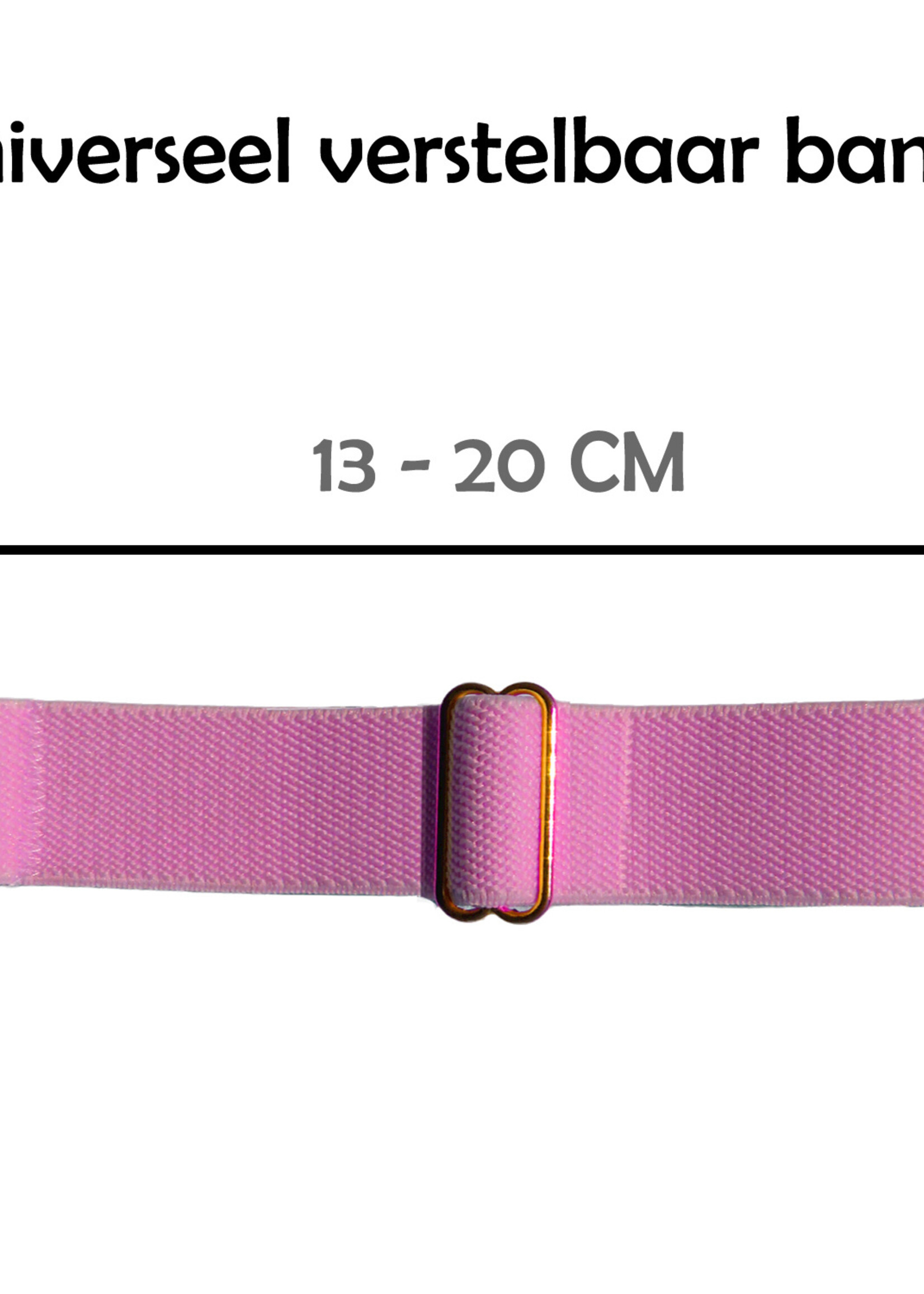LUQ Horloge Bandje Geschikt voor Apple Watch 42/44/45 mm Bandje Nylon Polsband - Stoffen Bandje Geschikt voor Apple Watch 1-8 / SE (42/44/45 mm) Bandje - Roze