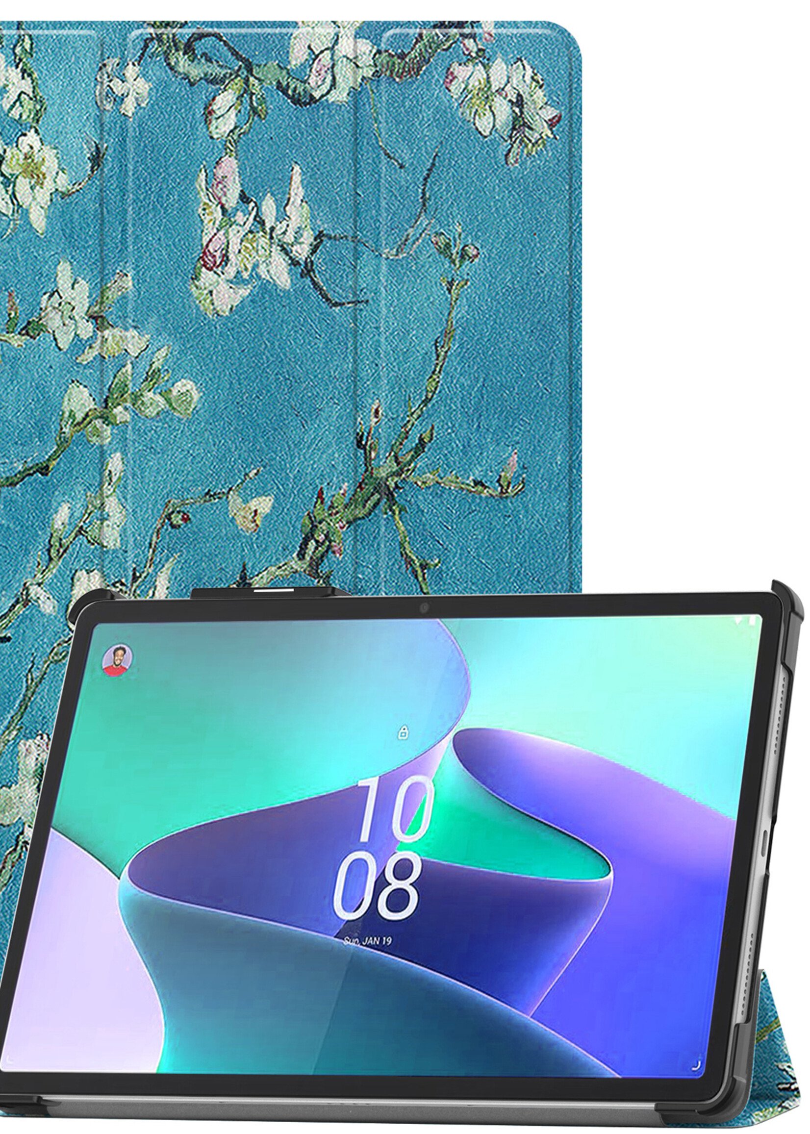 LUQ Hoes Geschikt voor Lenovo Tab P11 Pro Hoes Luxe Hoesje Case Met Uitsparing Geschikt voor Lenovo Pen - Hoesje Geschikt voor Lenovo Tab P11 Pro Hoes Cover - Bloesem