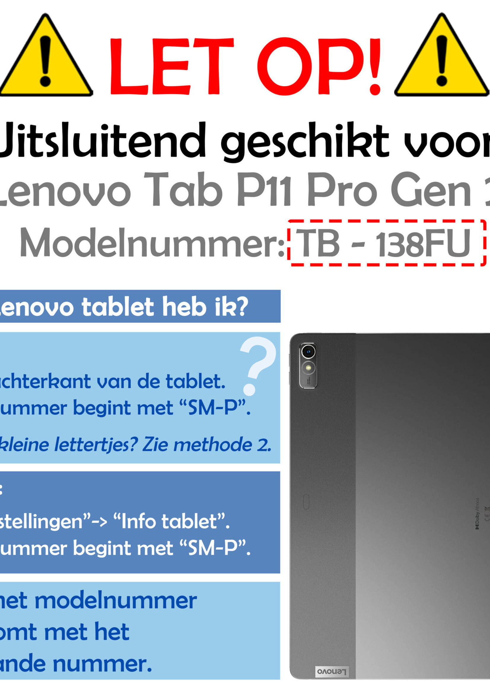 LUQ Hoes Geschikt voor Lenovo Tab P11 Pro Hoes Luxe Hoesje Case Met Uitsparing Geschikt voor Lenovo Pen - Hoesje Geschikt voor Lenovo Tab P11 Pro Hoes Cover - Donkerblauw