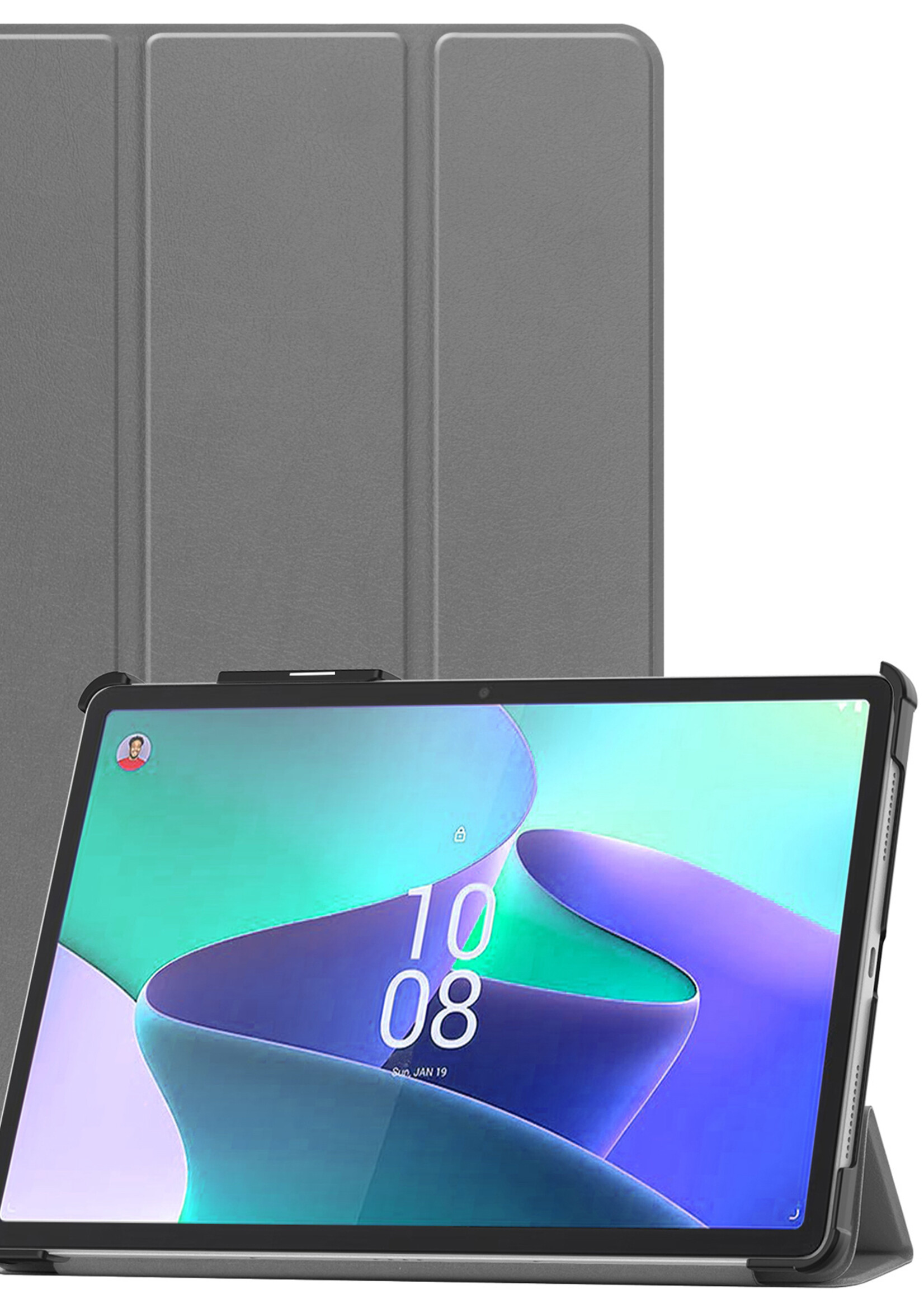 LUQ Hoes Geschikt voor Lenovo Tab P11 Pro Hoes Luxe Hoesje Case Met Uitsparing Geschikt voor Lenovo Pen - Hoesje Geschikt voor Lenovo Tab P11 Pro Hoes Cover - Grijs
