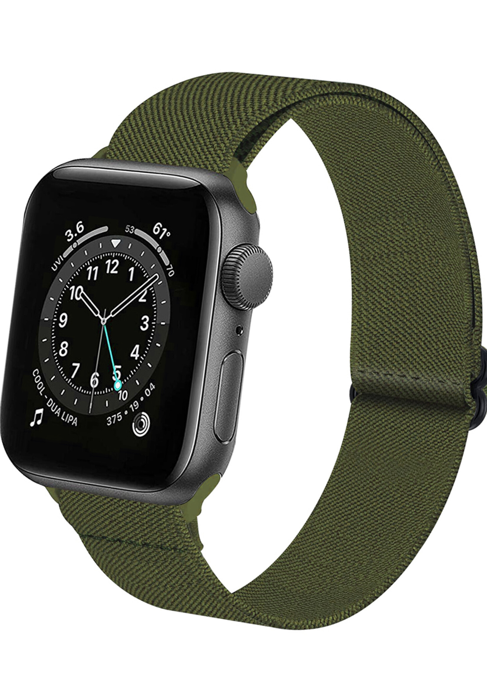 LUQ Horloge Bandje Geschikt voor Apple Watch 38/40/41 mm Bandje Nylon Polsband - Stoffen Bandje Geschikt voor Apple Watch 1-8 / SE (38/40/41 mm) Bandje - Donkergroen