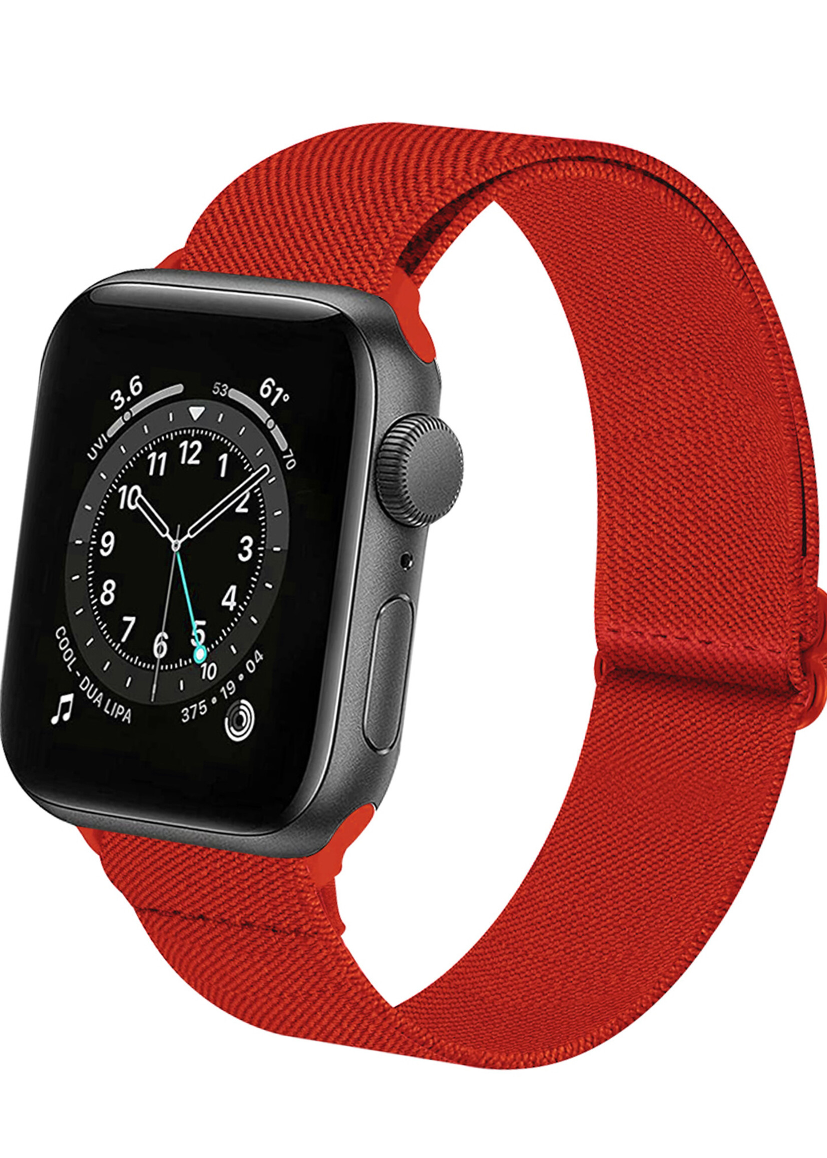LUQ Horloge Bandje Geschikt voor Apple Watch 38/40/41 mm Bandje Nylon Polsband - Stoffen Bandje Geschikt voor Apple Watch 1-8 / SE (38/40/41 mm) Bandje - Rood