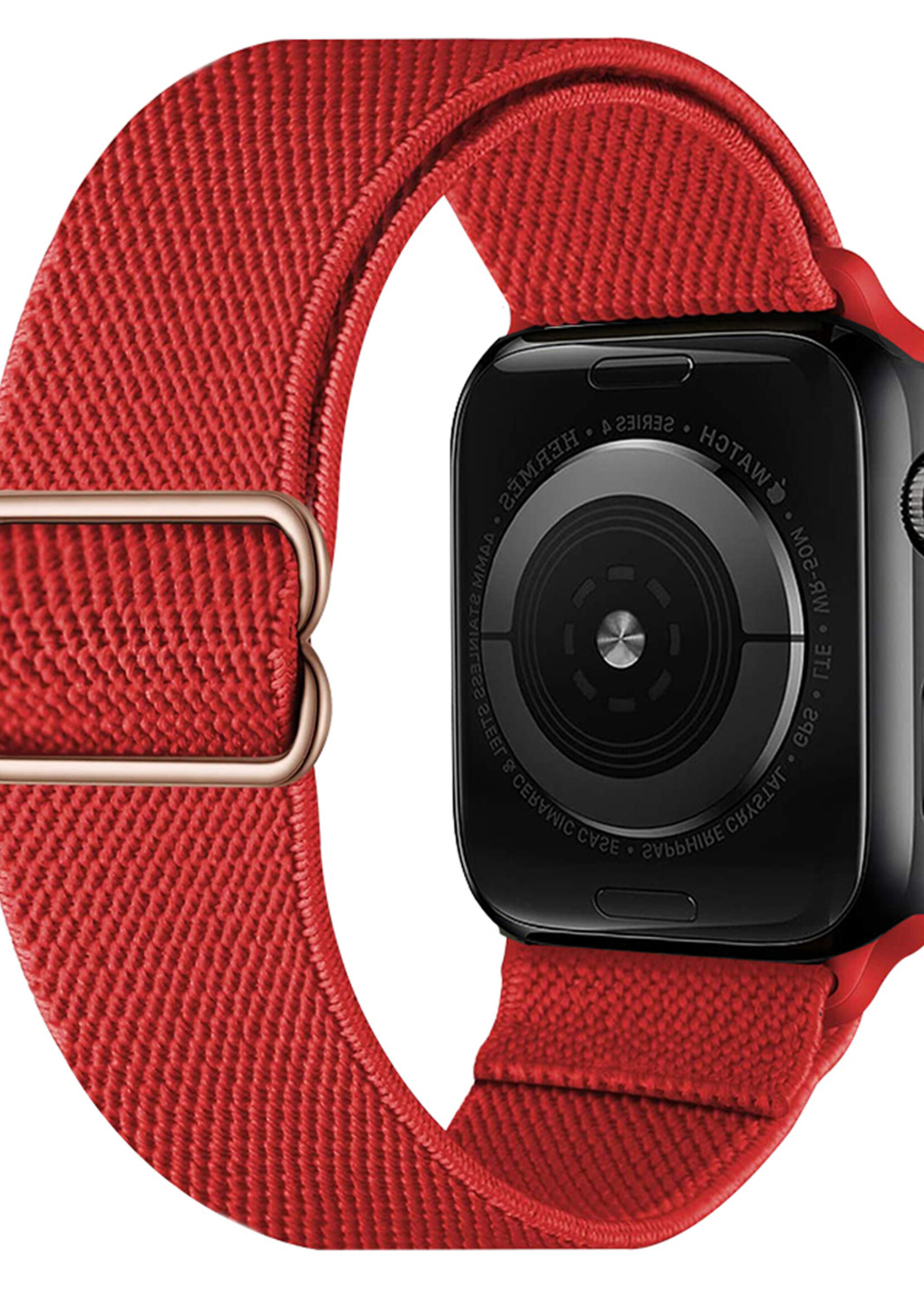 LUQ Horloge Bandje Geschikt voor Apple Watch 38/40/41 mm Bandje Nylon Polsband - Stoffen Bandje Geschikt voor Apple Watch 1-8 / SE (38/40/41 mm) Bandje - Rood