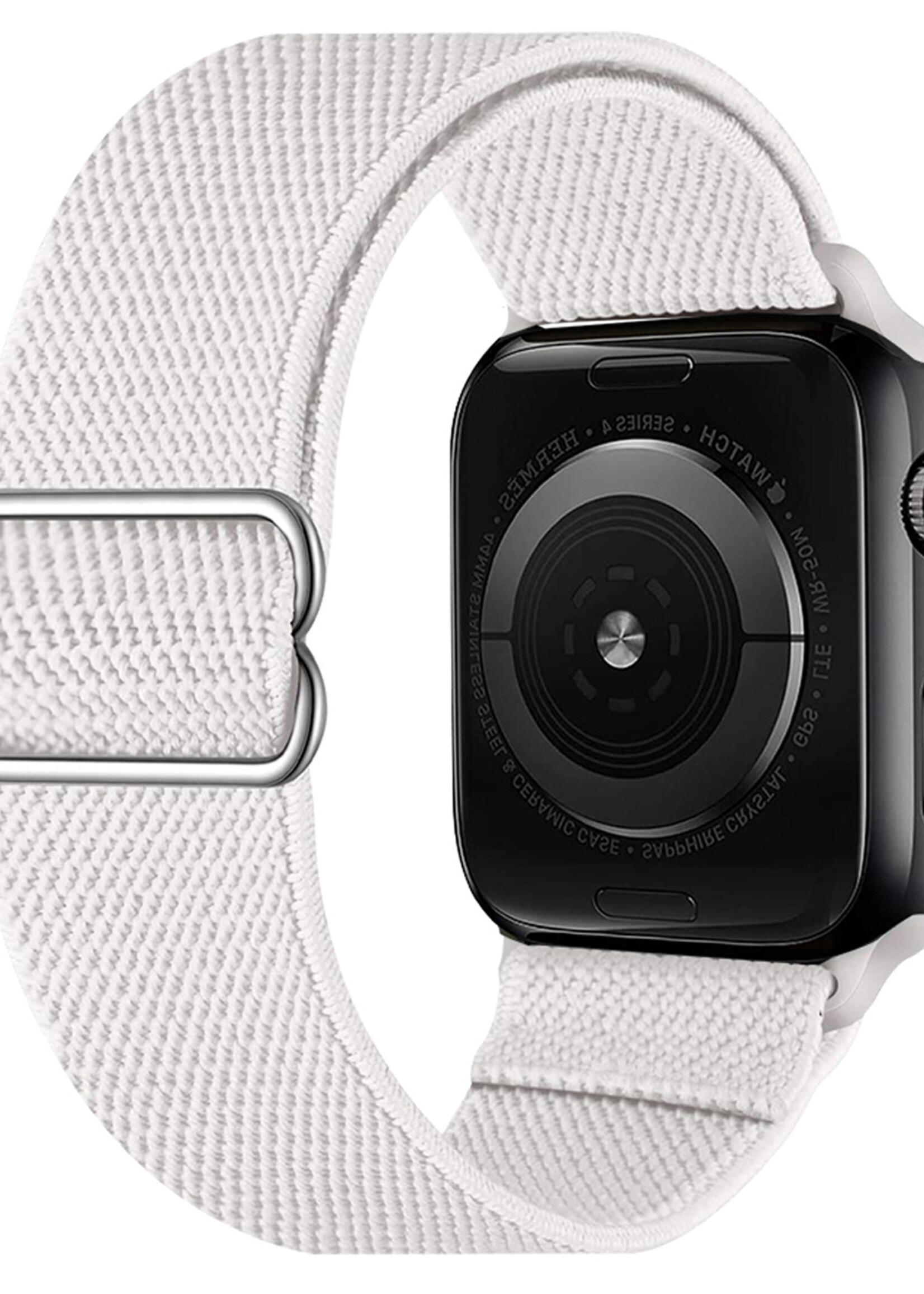 LUQ Horloge Bandje Geschikt voor Apple Watch 38/40/41 mm Bandje Nylon Polsband - Stoffen Bandje Geschikt voor Apple Watch 1-8 / SE (38/40/41 mm) Bandje - Wit