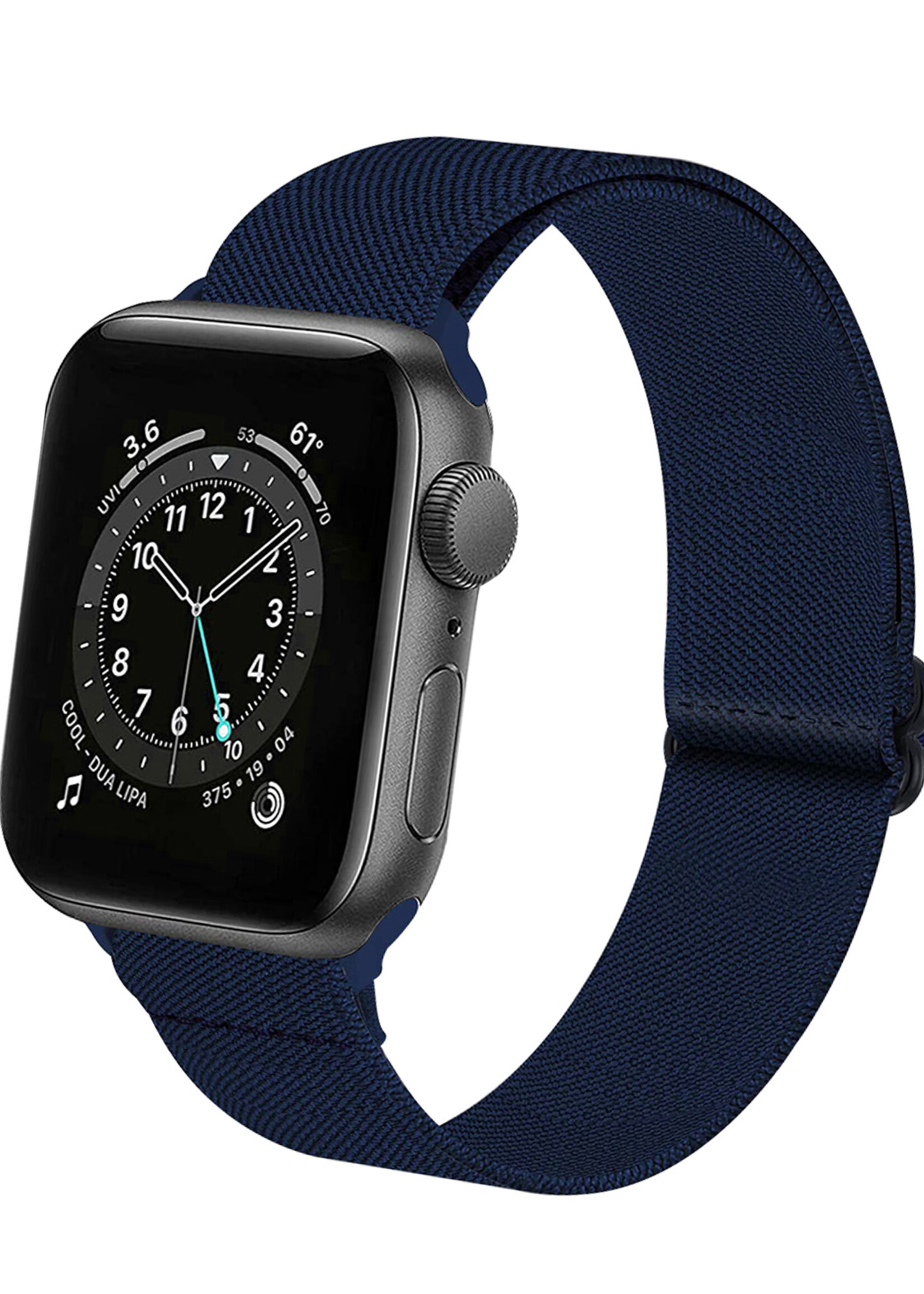 LUQ Horloge Bandje Geschikt voor Apple Watch 42/44/45 mm Bandje Nylon Polsband - Stoffen Bandje Geschikt voor Apple Watch 1-8 / SE (42/44/45 mm) Bandje - Donkerblauw