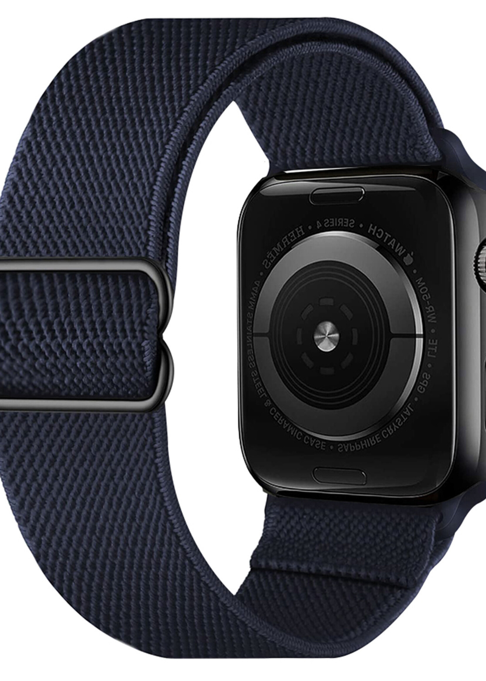 LUQ Horloge Bandje Geschikt voor Apple Watch 42/44/45 mm Bandje Nylon Polsband - Stoffen Bandje Geschikt voor Apple Watch 1-8 / SE (42/44/45 mm) Bandje - Donkerblauw