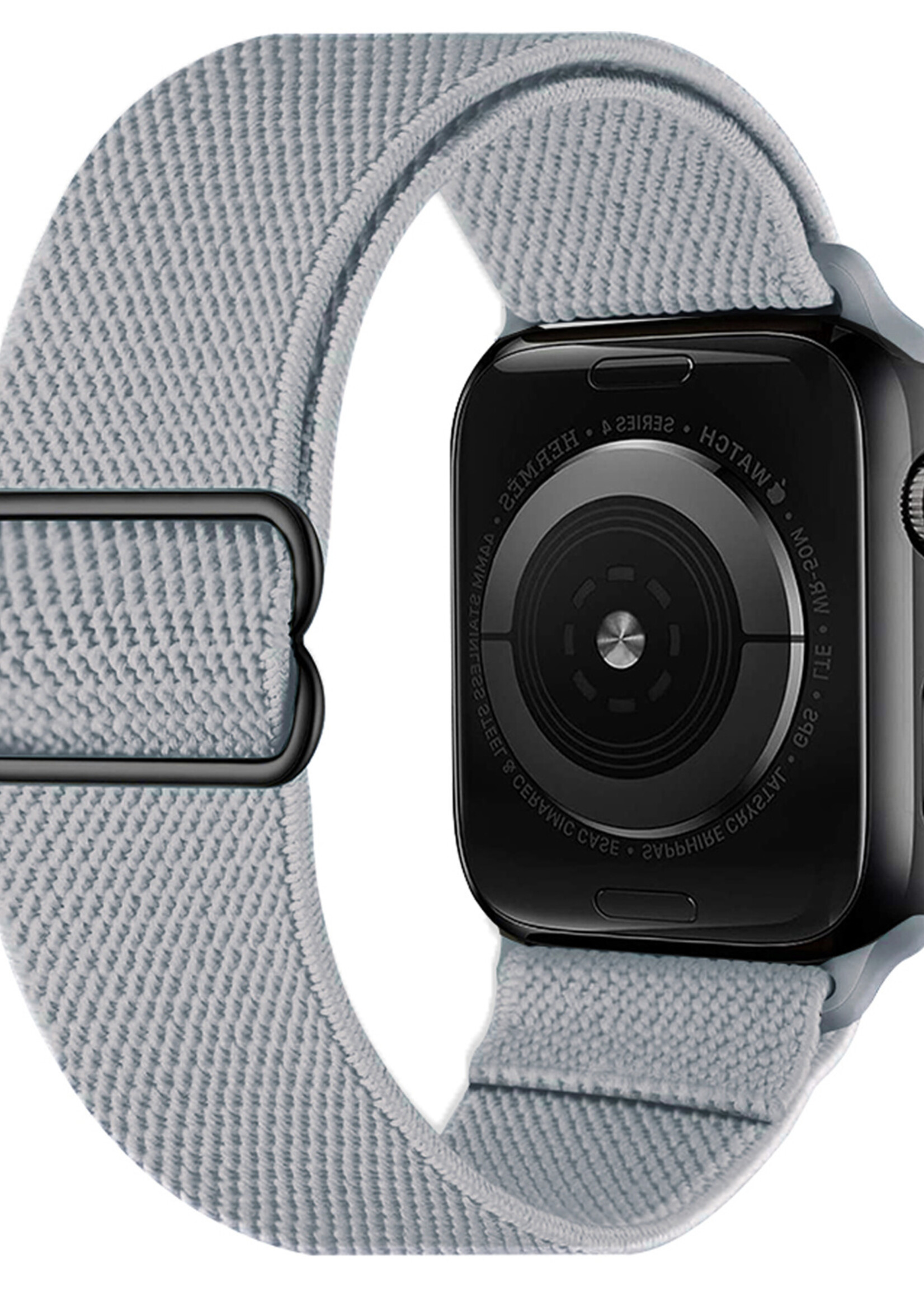 LUQ Horloge Bandje Geschikt voor Apple Watch 42/44/45 mm Bandje Nylon Polsband - Stoffen Bandje Geschikt voor Apple Watch 1-8 / SE (42/44/45 mm) Bandje - Grijs