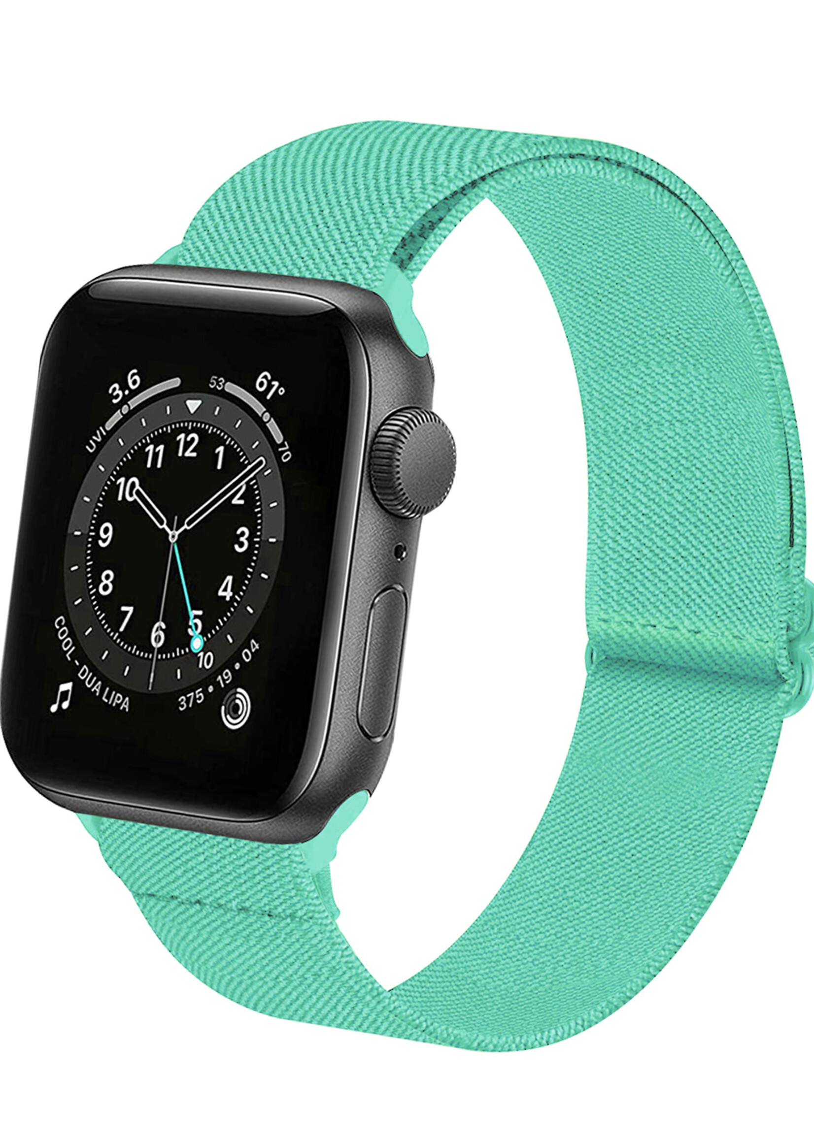 LUQ Horloge Bandje Geschikt voor Apple Watch 42/44/45 mm Bandje Nylon Polsband - Stoffen Bandje Geschikt voor Apple Watch 1-8 / SE (42/44/45 mm) Bandje - Mint