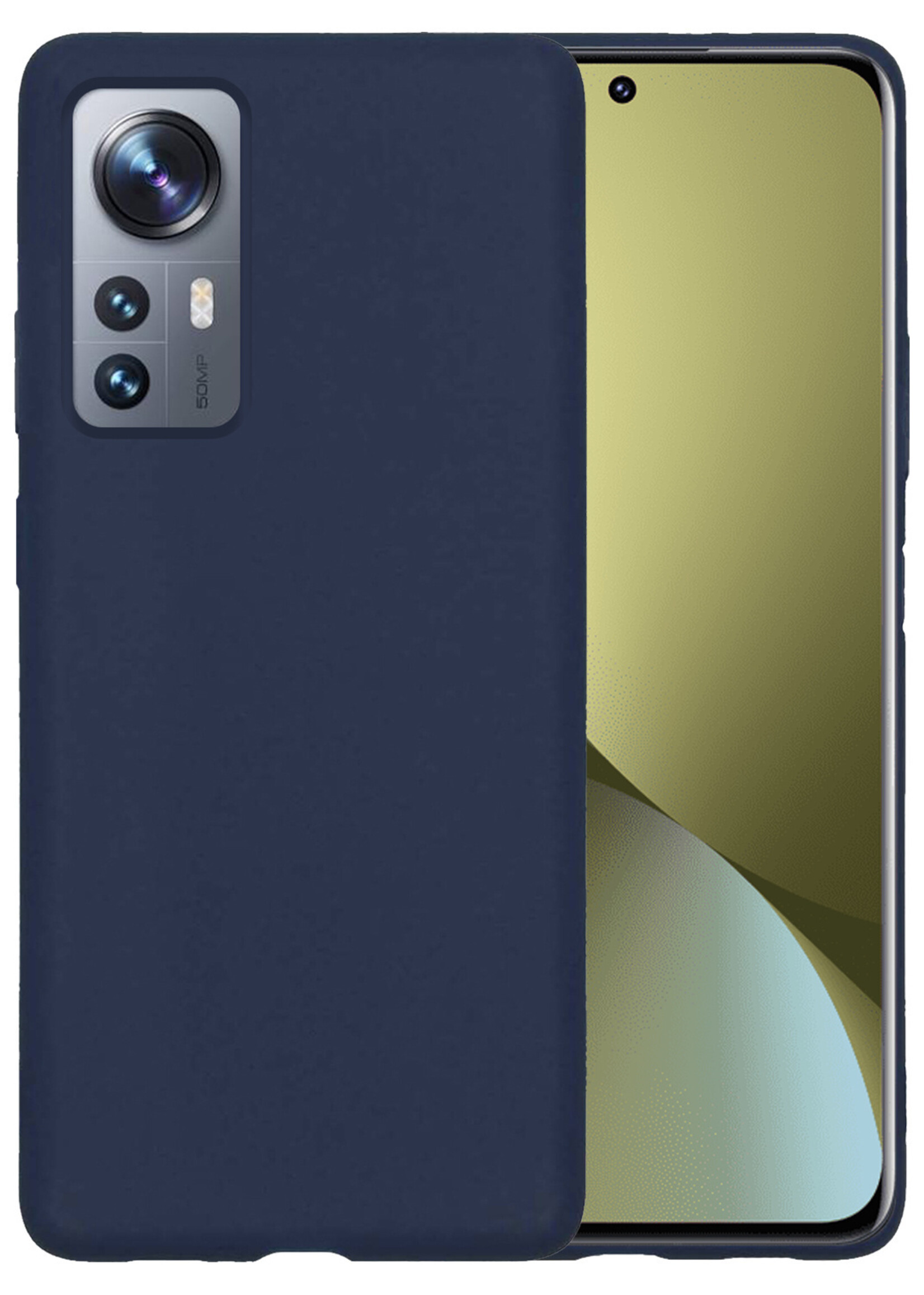 LUQ Hoesje Geschikt voor Xiaomi 12X Hoesje Siliconen Case - Hoes Geschikt voor Xiaomi 12X Hoes Siliconen - Donkerblauw