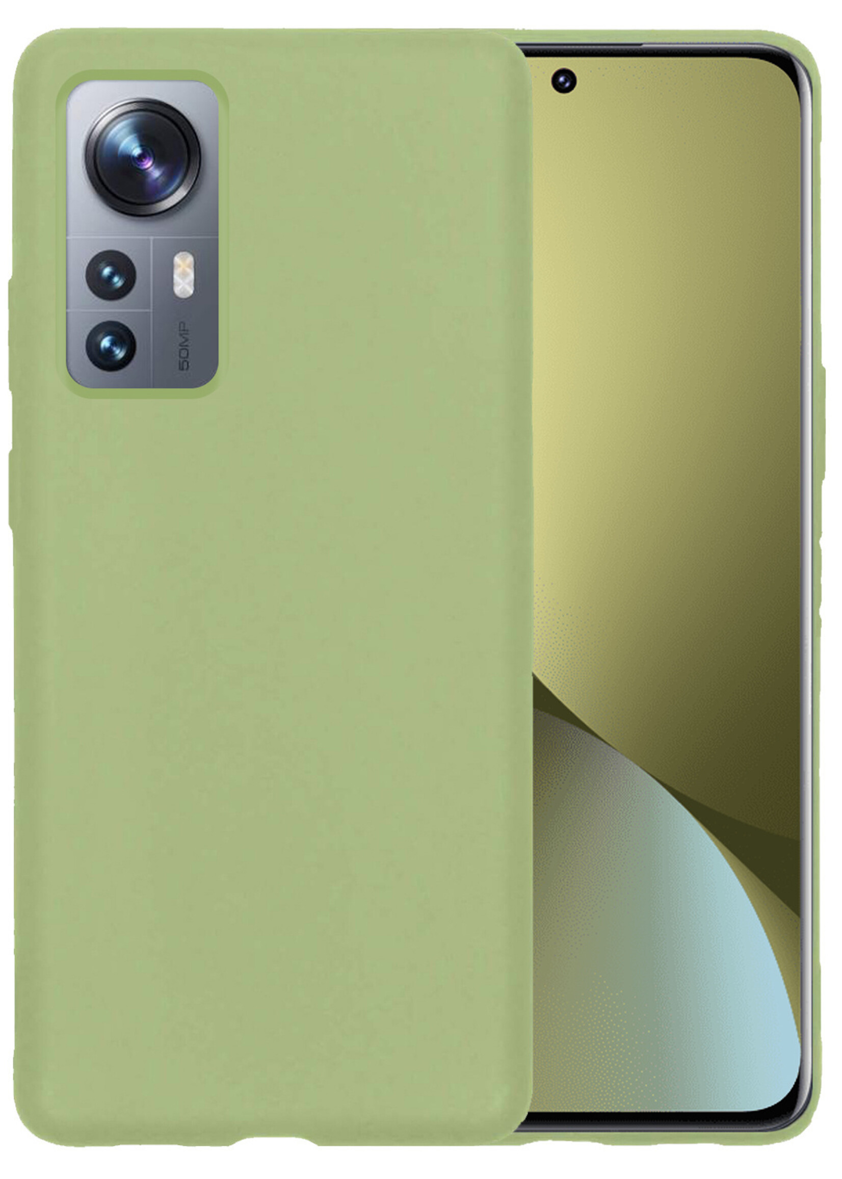 LUQ Hoesje Geschikt voor Xiaomi 12 Pro Hoesje Siliconen Case - Hoes Geschikt voor Xiaomi 12 Pro Hoes Siliconen - Groen