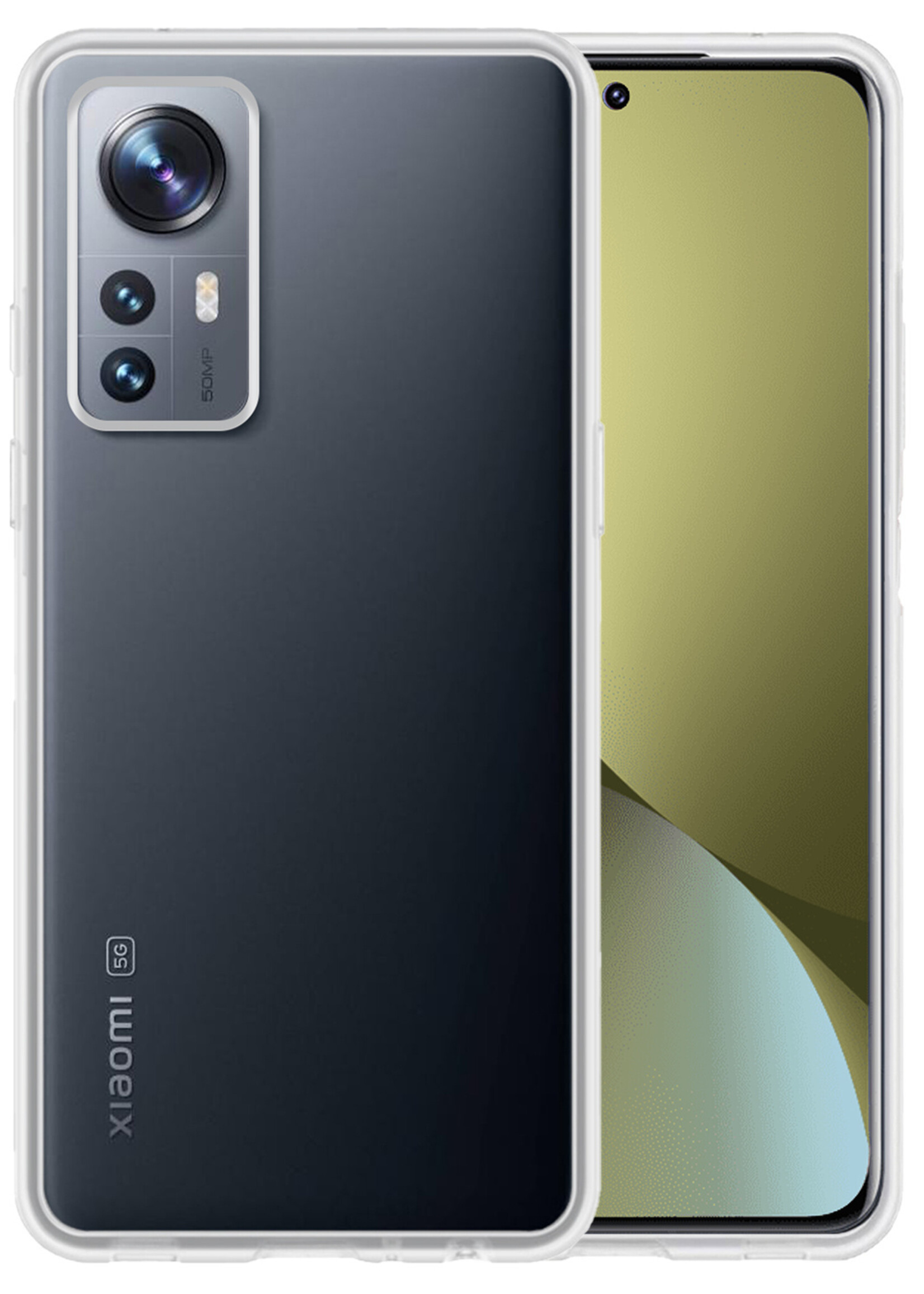 LUQ Hoesje Geschikt voor Xiaomi 12 Pro Hoesje Siliconen Case - Hoes Geschikt voor Xiaomi 12 Pro Hoes Siliconen - Transparant