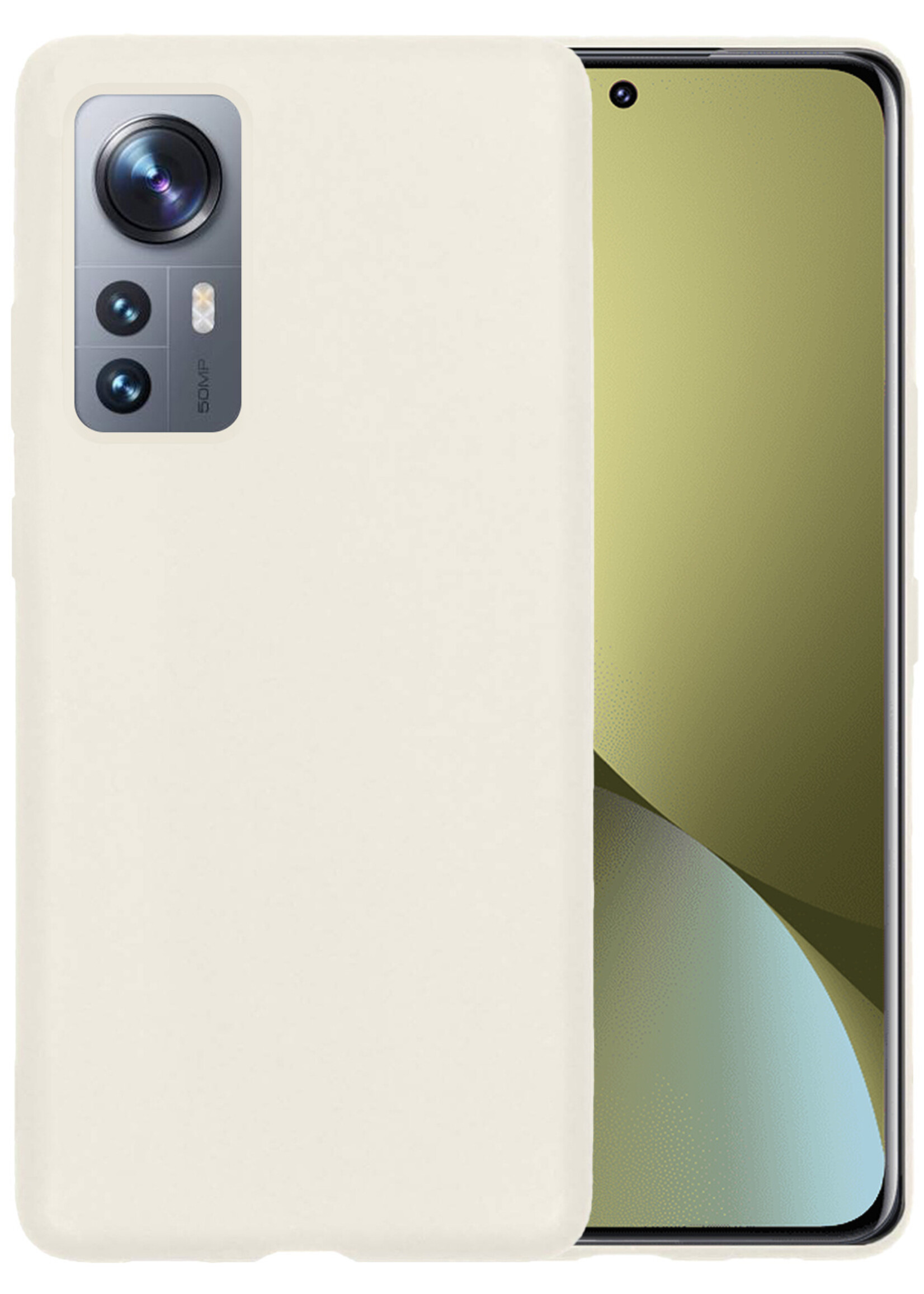LUQ Hoesje Geschikt voor Xiaomi 12 Pro Hoesje Siliconen Case - Hoes Geschikt voor Xiaomi 12 Pro Hoes Siliconen - Wit
