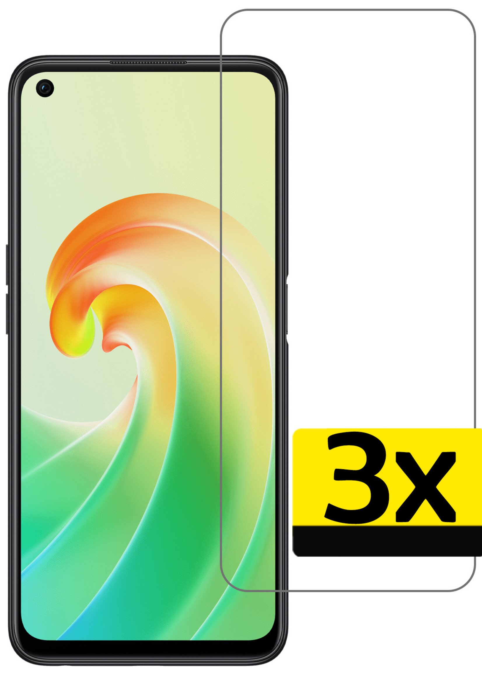 LUQ Screenprotector Geschikt voor OPPO A76 Screenprotector Beschermglas Gehard Glas - Screenprotector Geschikt voor OPPO A76 Screenprotector Glas - 3 Stuks