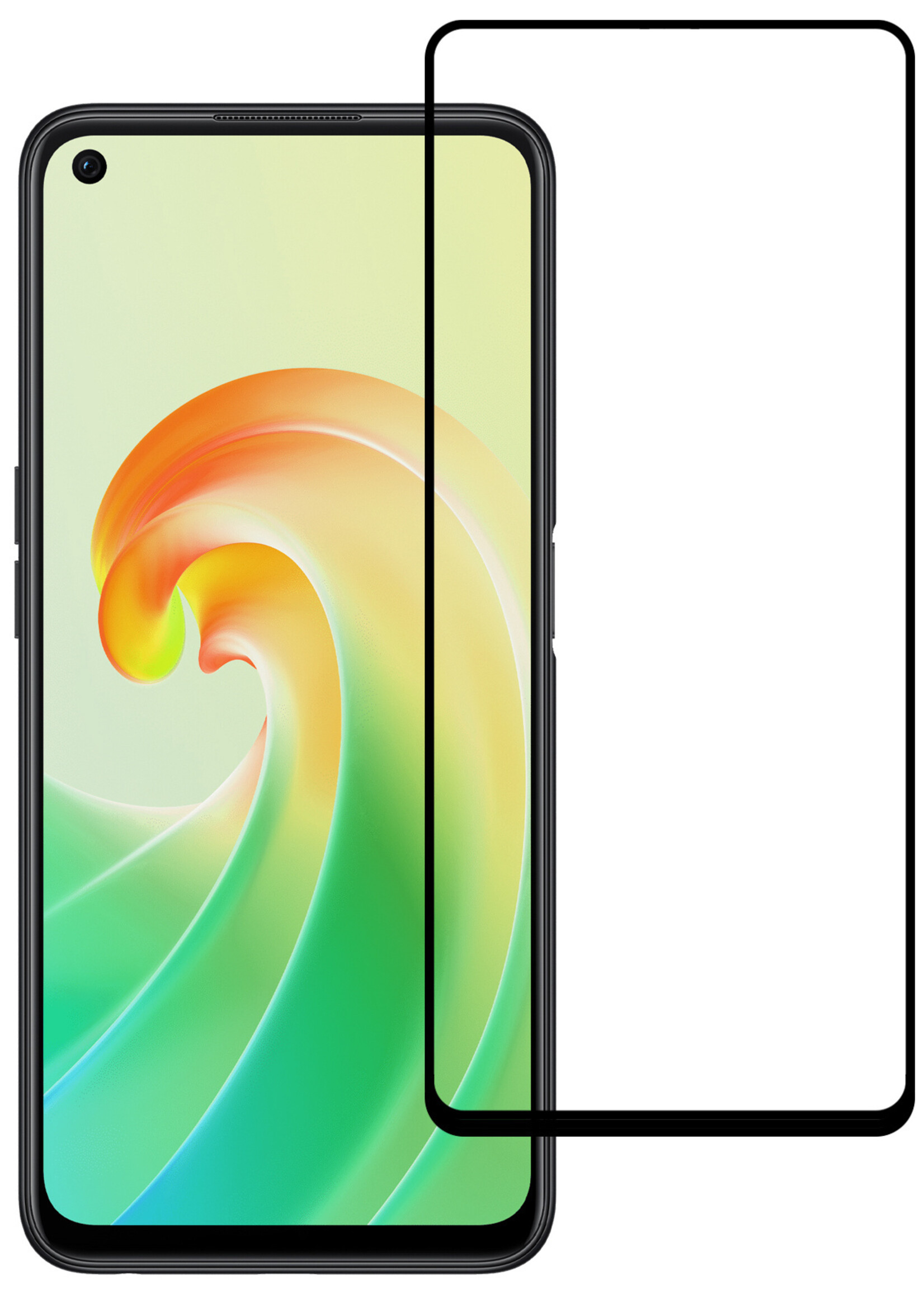 LUQ Screenprotector Geschikt voor OPPO A76 Screenprotector Glas Full Cover - Screenprotector Geschikt voor OPPO A76 Screenprotector Full Cover