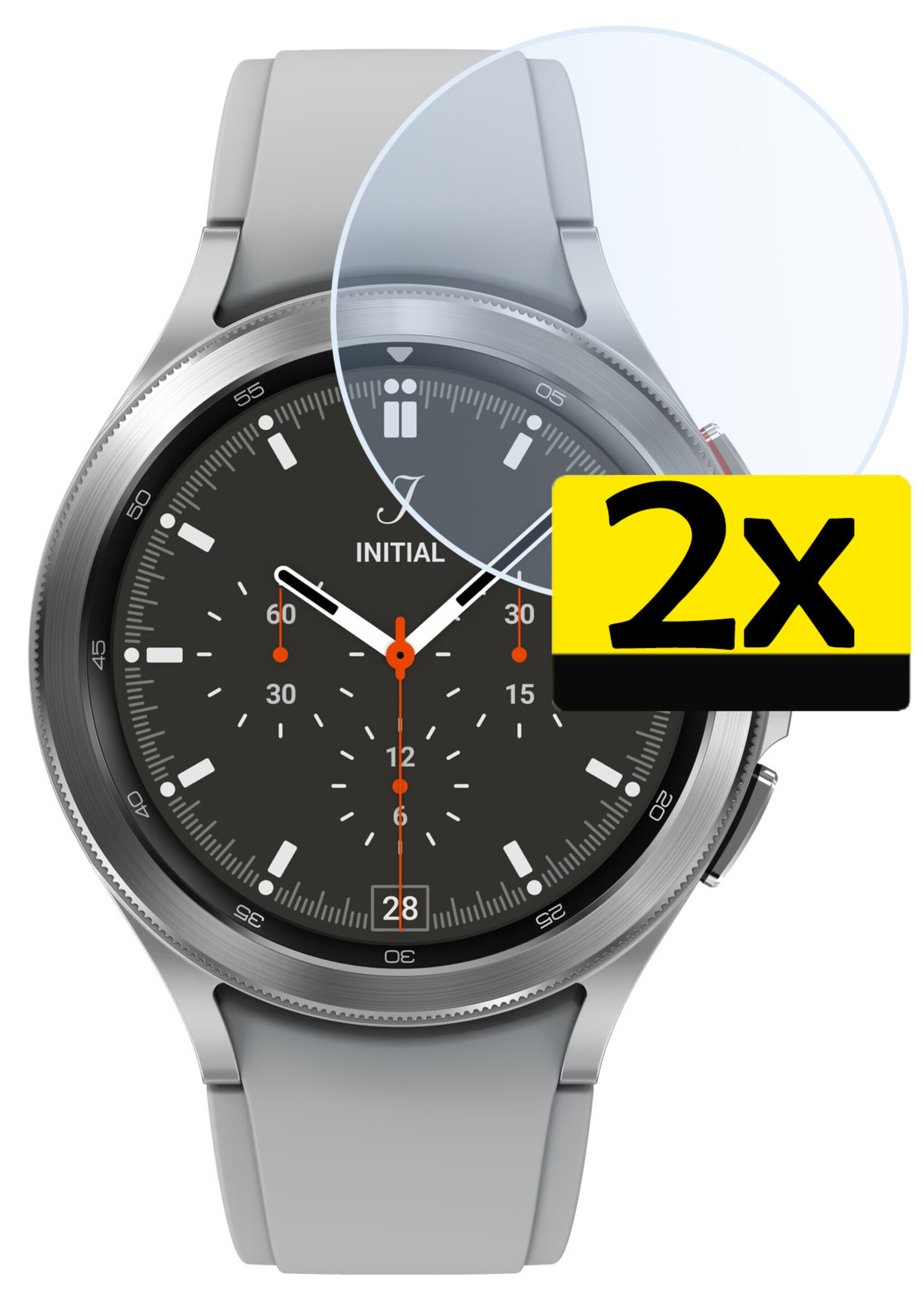 LUQ Screenprotector Geschikt voor Samsung Galaxy Watch 4 Classic 42 mm Screenprotector Bescherm Glas Screen Protector - Screenprotector Geschikt voor Samsung Watch 4 Classic (42 mm) Gehard Glas - 2 Stuks