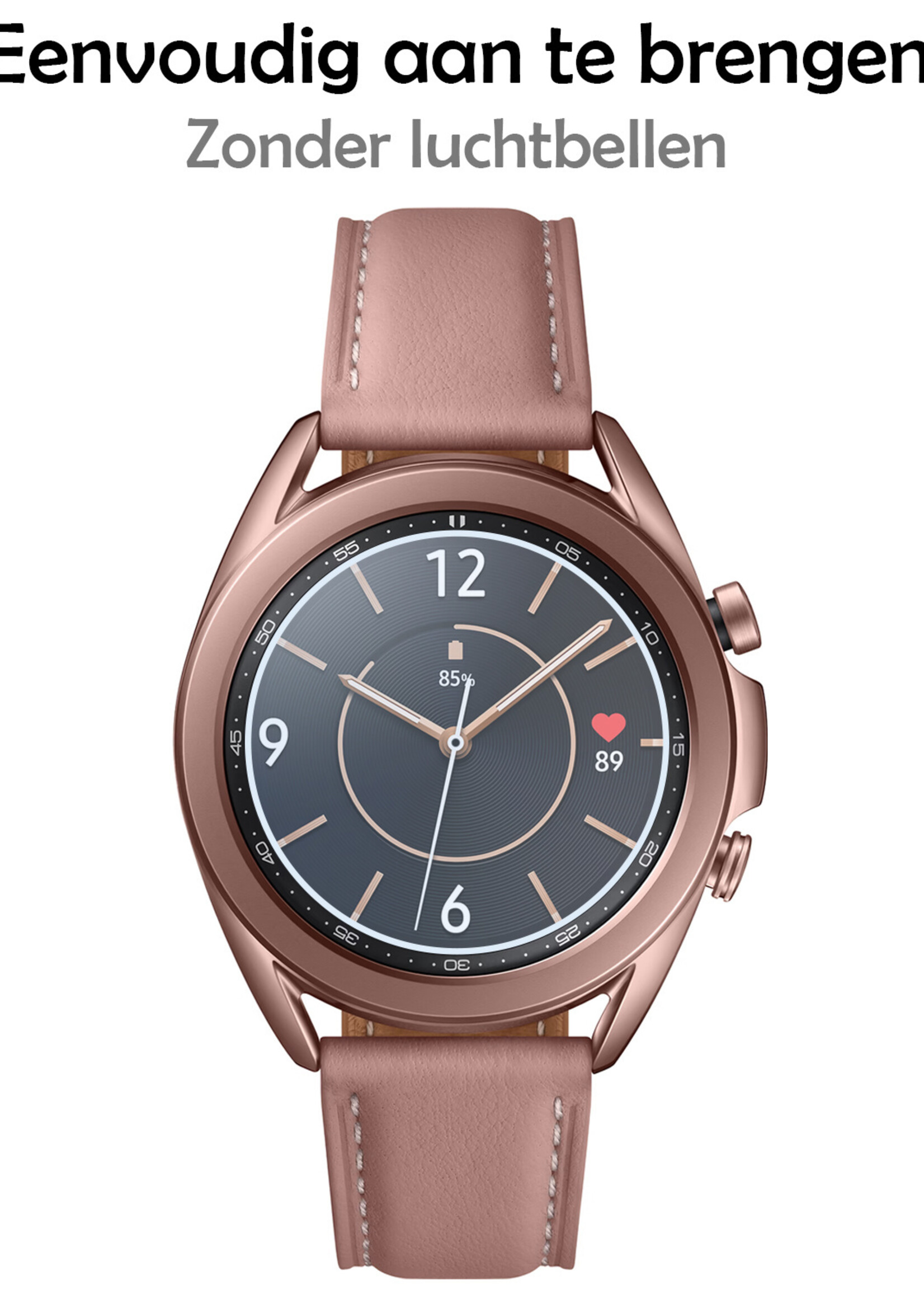 LUQ Screenprotector Geschikt voor Samsung Galaxy Watch 3 45 mm Screenprotector Bescherm Glas Screen Protector - Screenprotector Geschikt voor Samsung Watch 3 (45 mm) Gehard Glas - 3 Stuks