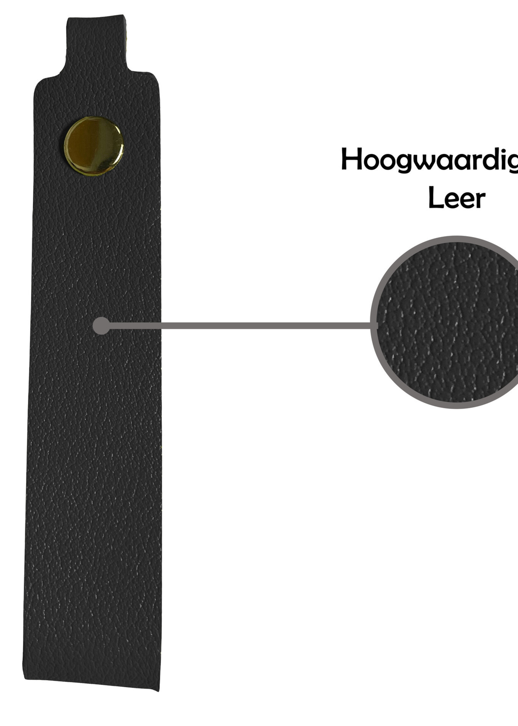 LUQ Sleutelhanger Leer met Sleutelring Sleutelhanger Auto Sleutelhanger Leer Dun - Zwart