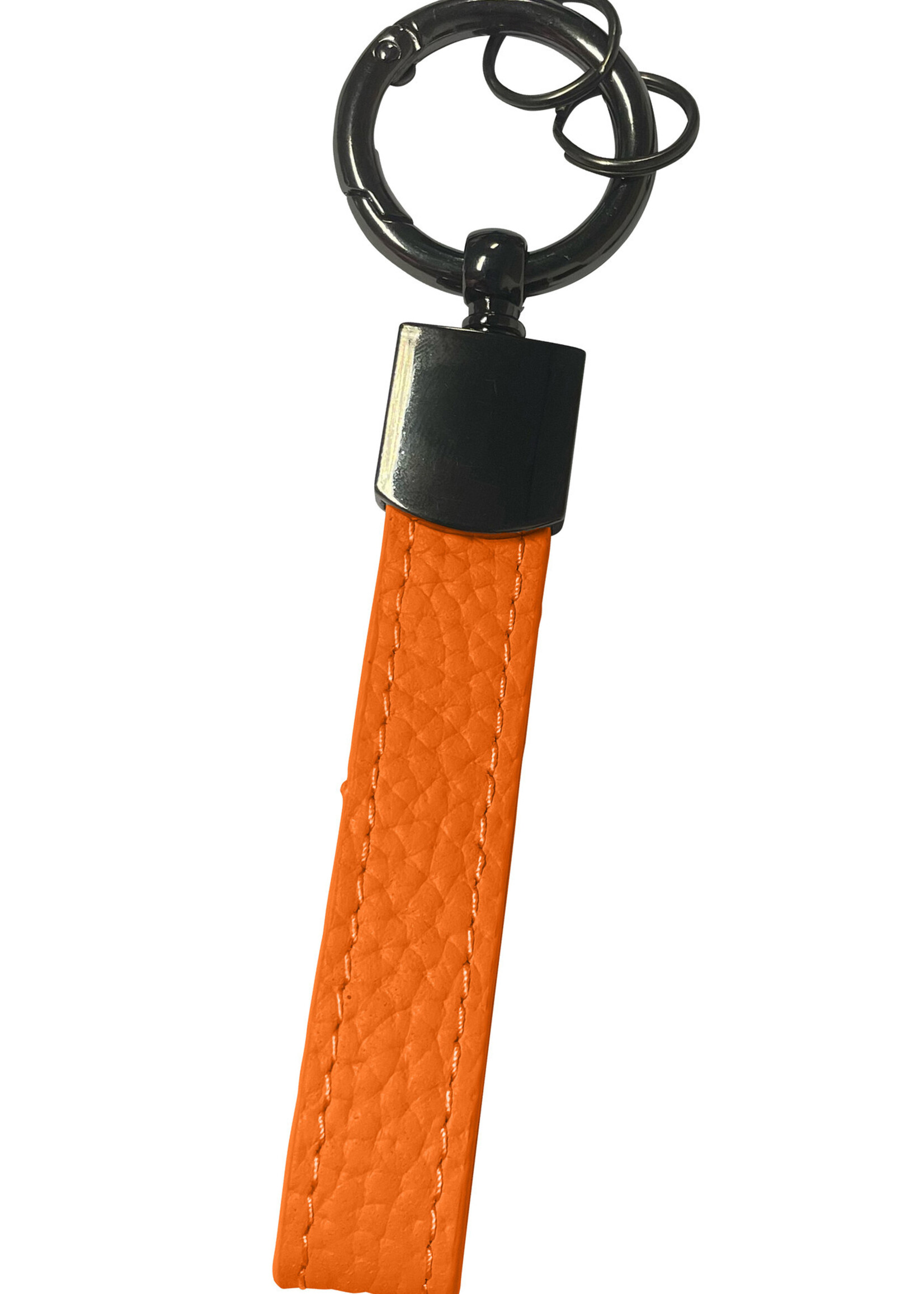 LUQ Sleutelhanger Leer met Met Sleutelhanger Ringen Sleutelhanger Auto Dik Leer Sleutelhanger - Oranje