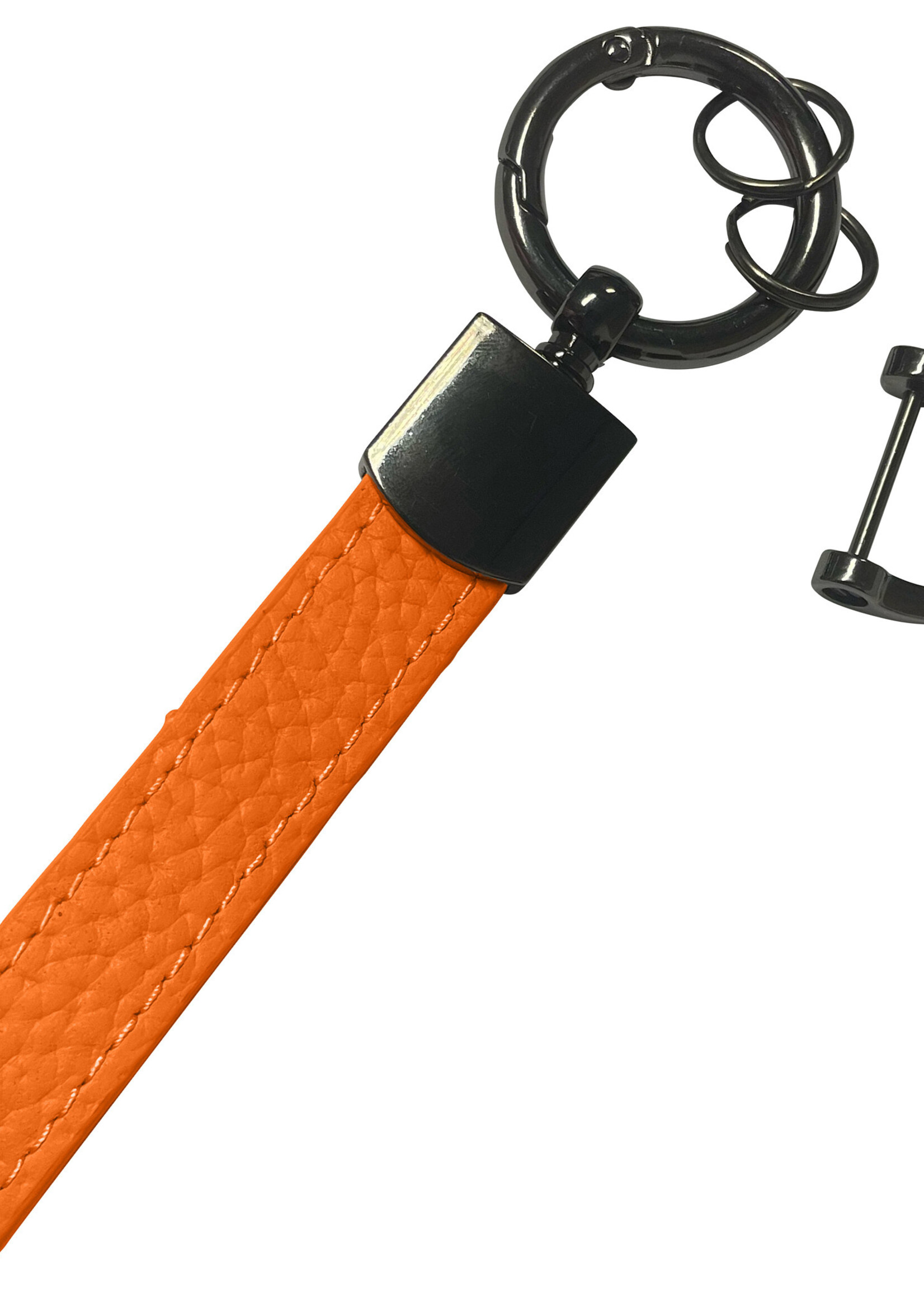 LUQ Sleutelhanger Leer met Met Sleutelhanger Ringen Sleutelhanger Auto Dik Leer Sleutelhanger - Oranje